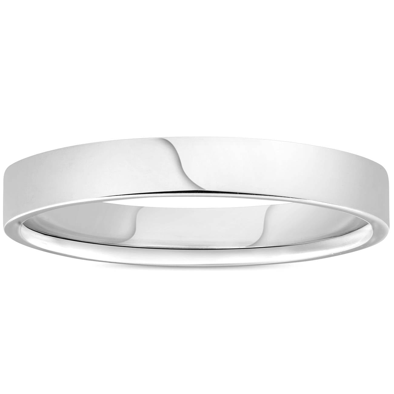3mm Flat High Polished Wedding Band 950 Platinum Size Selectable