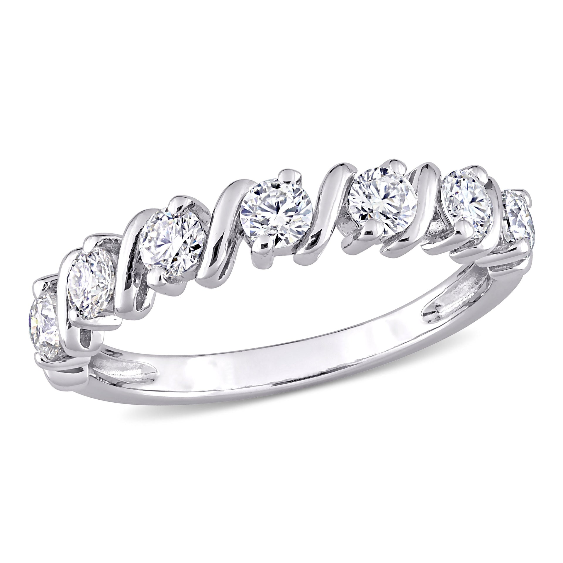Mimi & Max 3/4ct DEW Created Moissanite Band in Sterling Silver