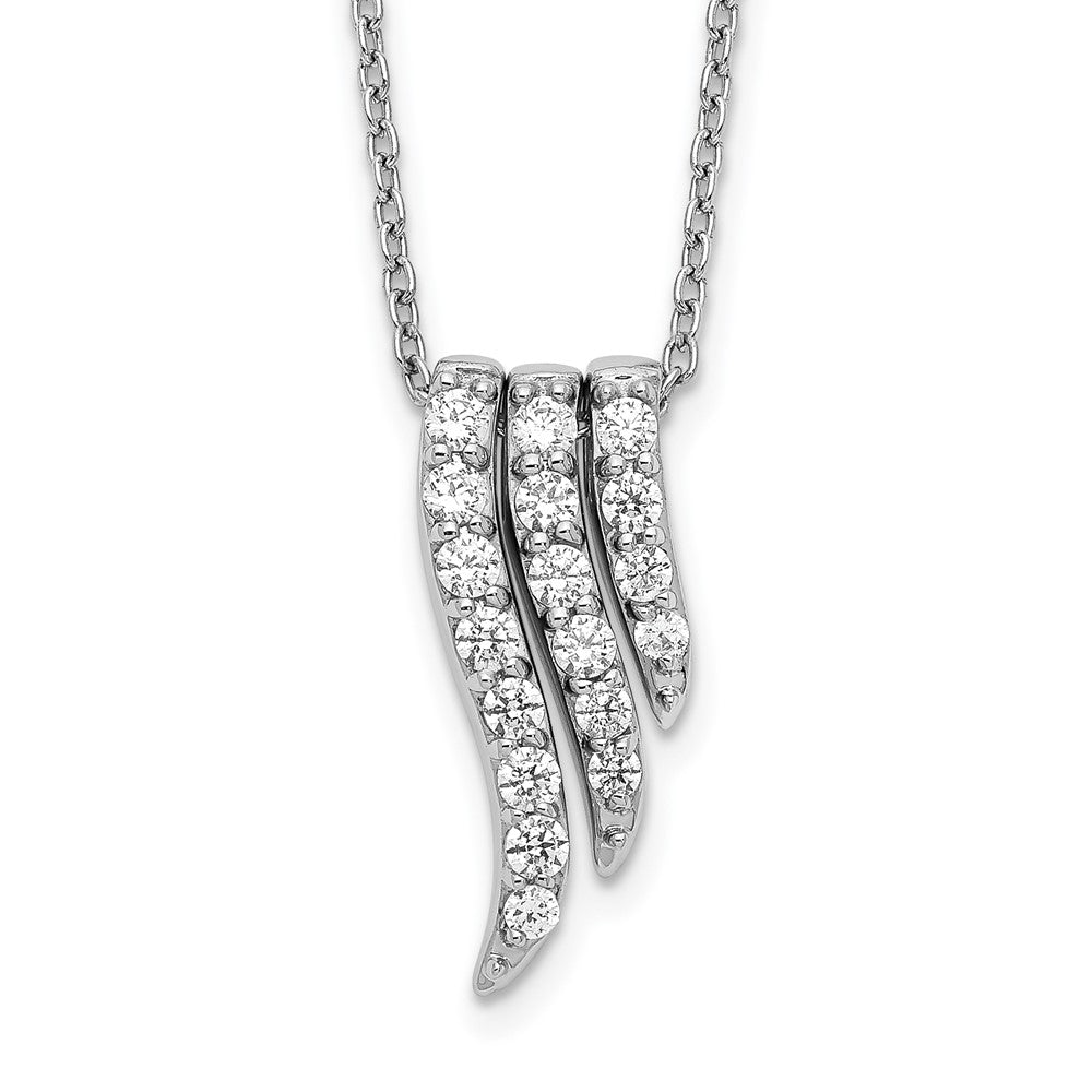 14K White Gold 1/2 CT Lab Grown Diamond Pendant Necklace Clarity VS Color G-H