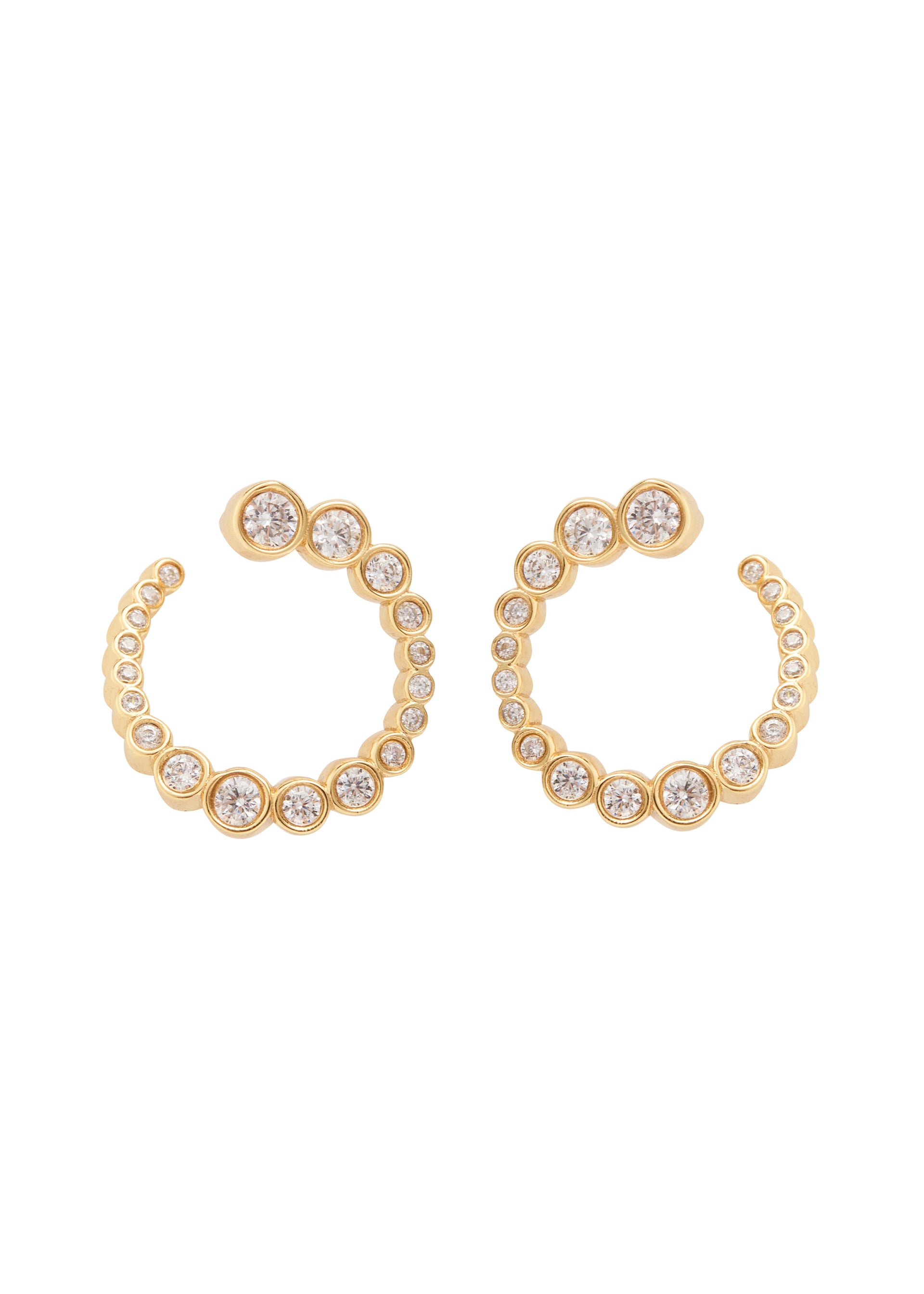Odette Spiral 18kt gold-plated hoop earrings