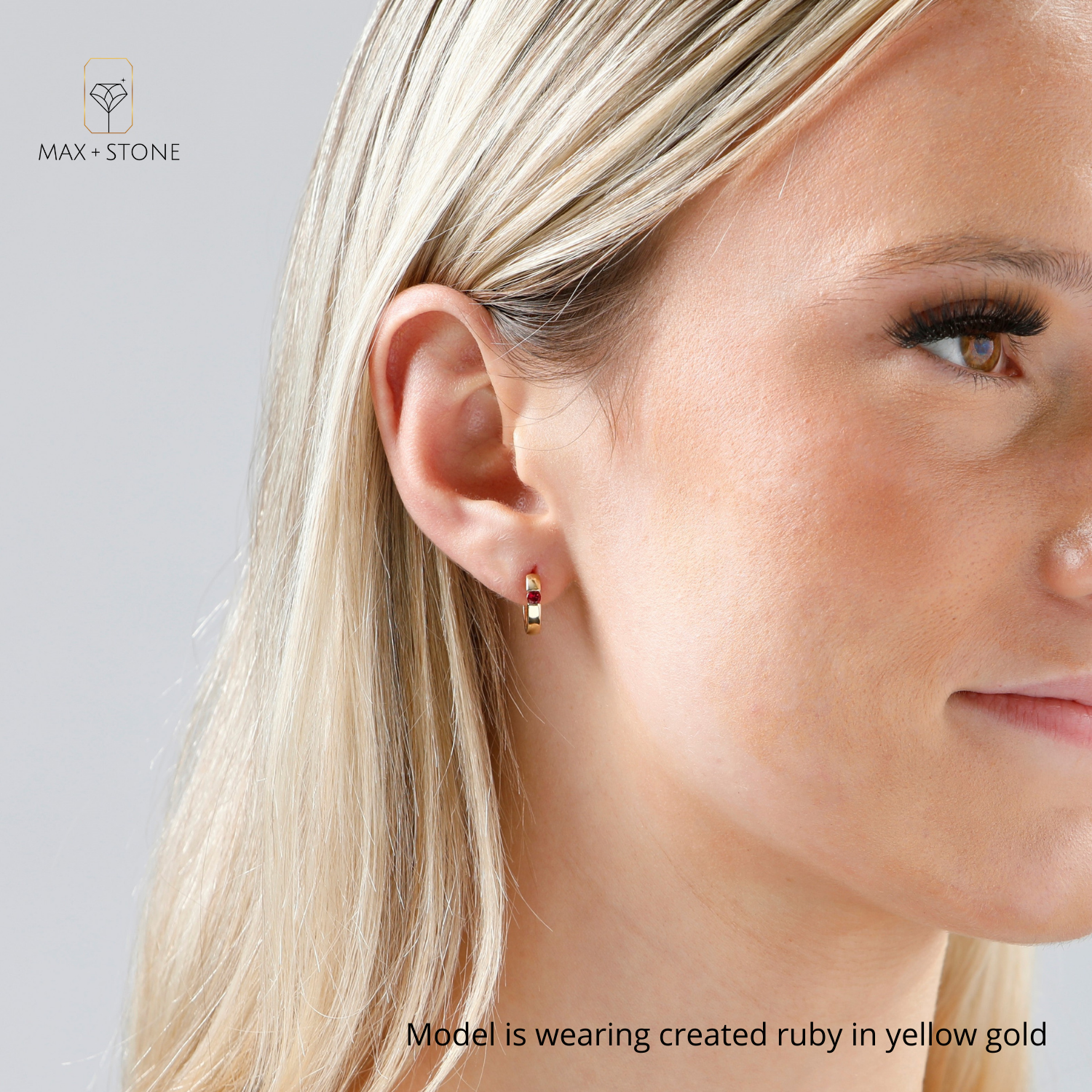 14k White or Yellow Gold Small 2.5MM Round Gemstone Huggie Hoop Earrings