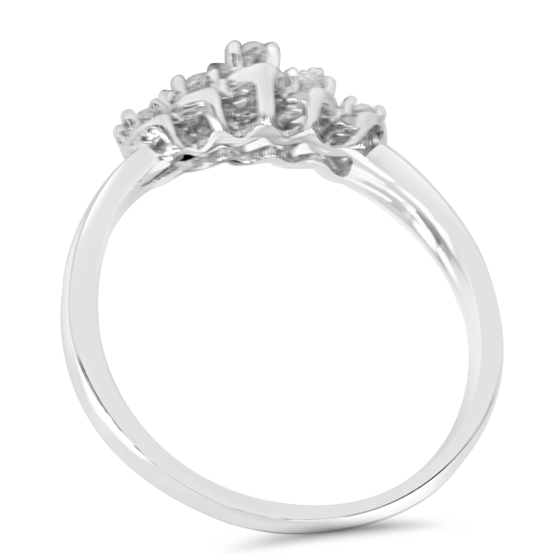 1/4CT Marquise Diamond Ring 10K White Gold