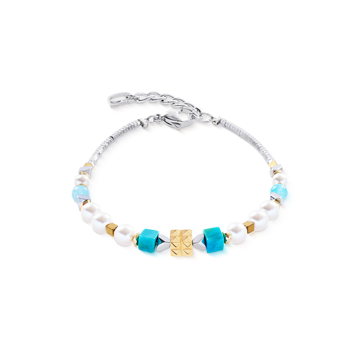 BraceletModern Elegance Spikes gold-turquoise