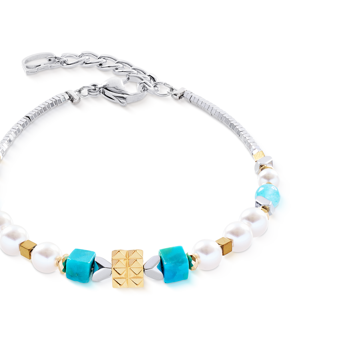 BraceletModern Elegance Spikes gold-turquoise