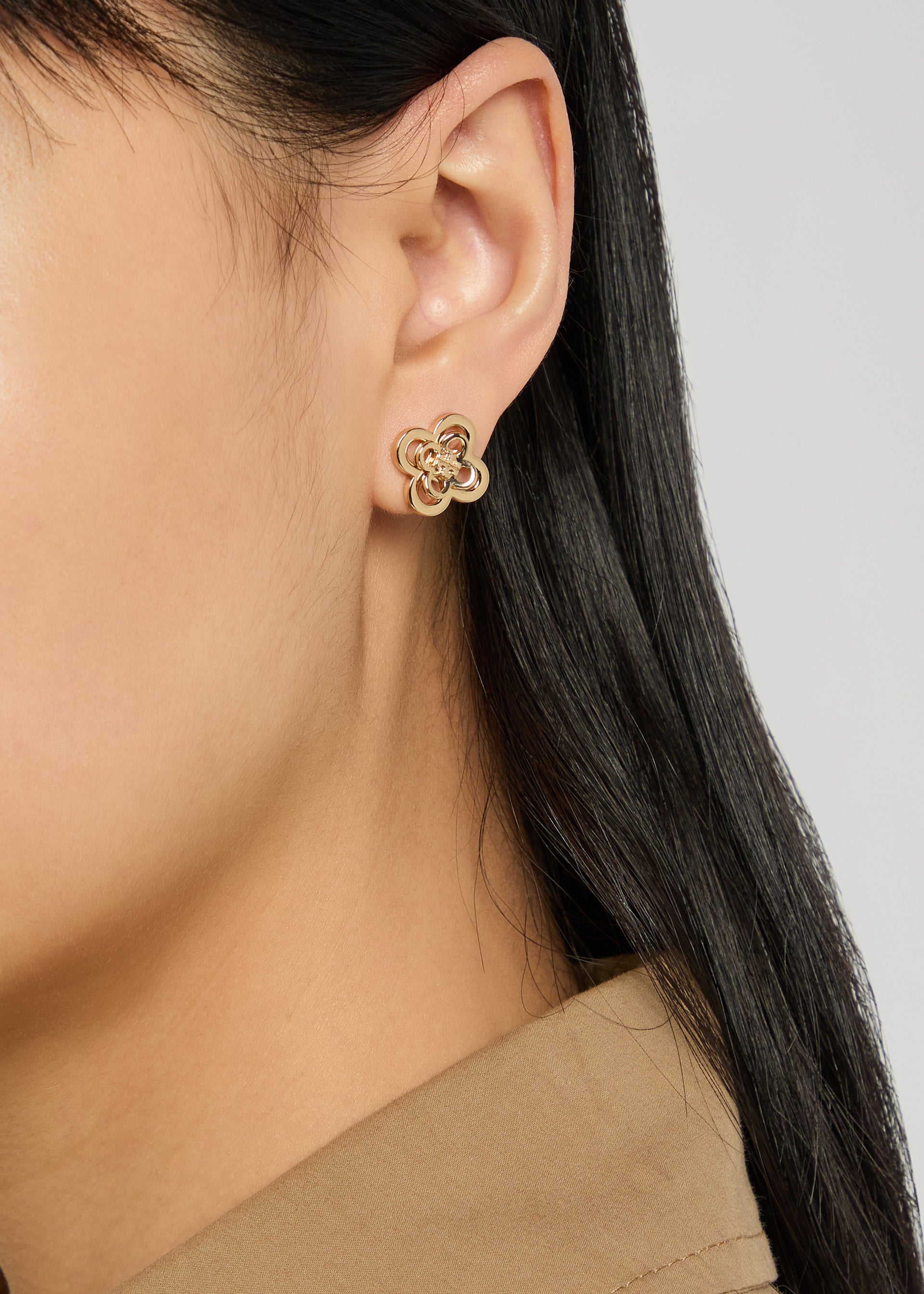 Kira Clover 18kt gold-plated stud earrings