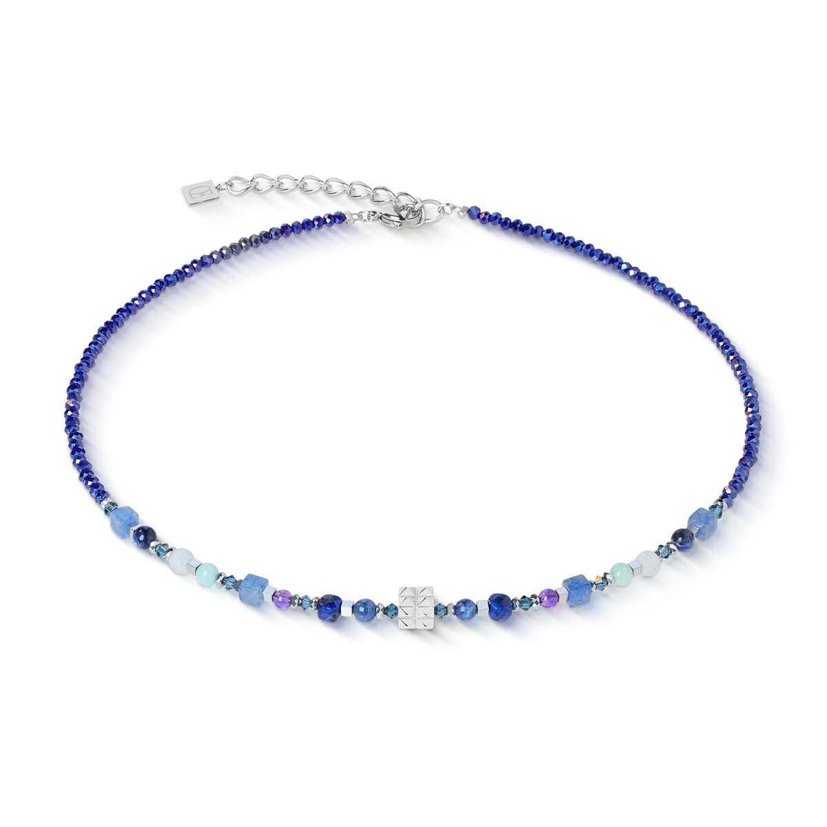 Necklace Shape Mix Spikes Blue Moon