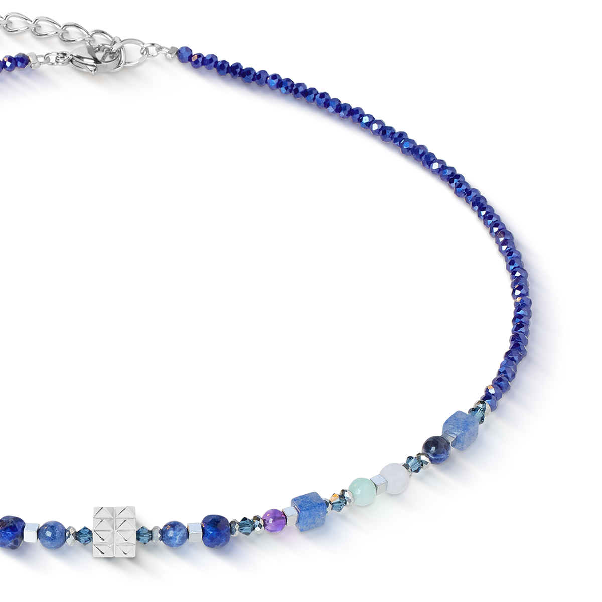 Necklace Shape Mix Spikes Blue Moon