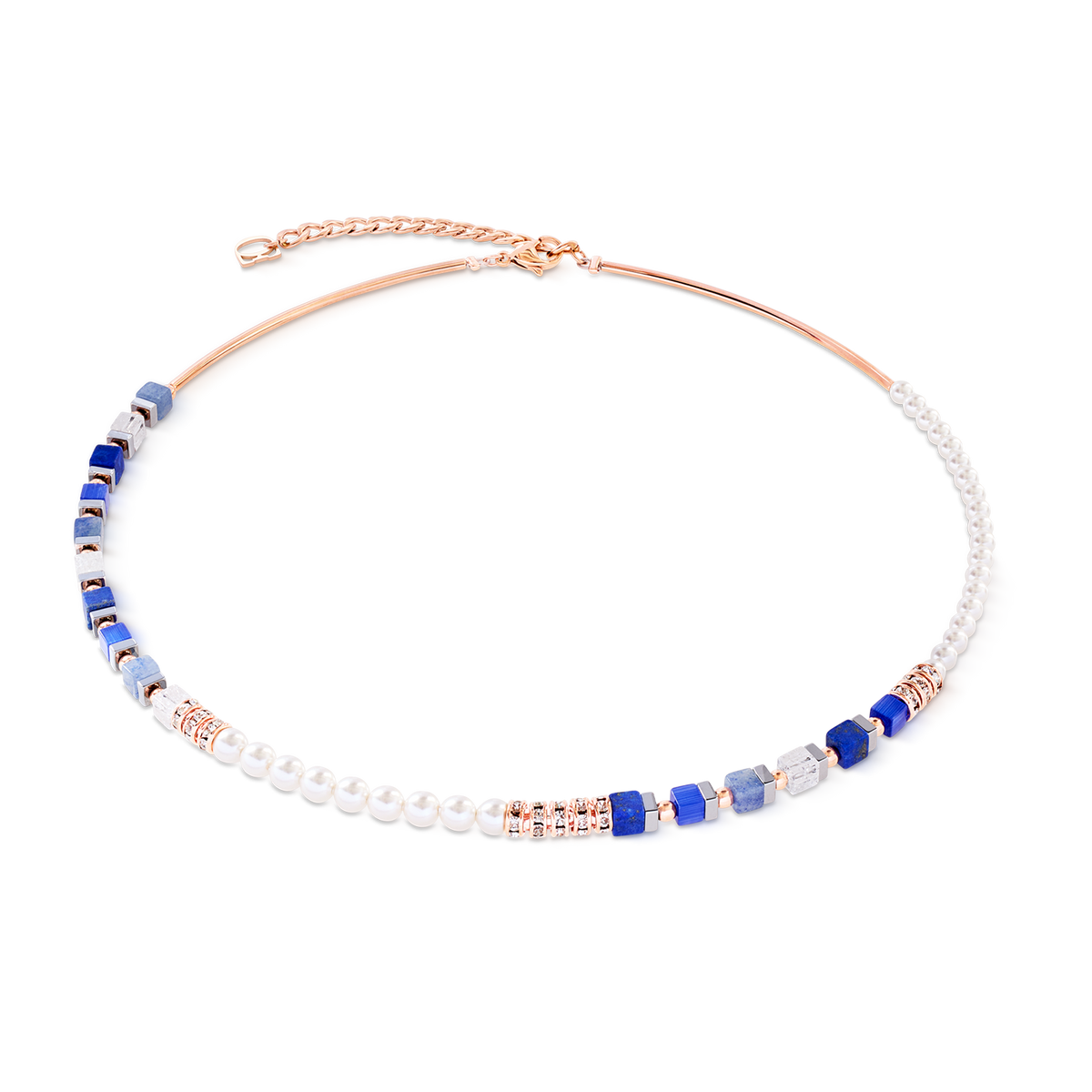 Precious Fusion Offset necklace rose gold-blue