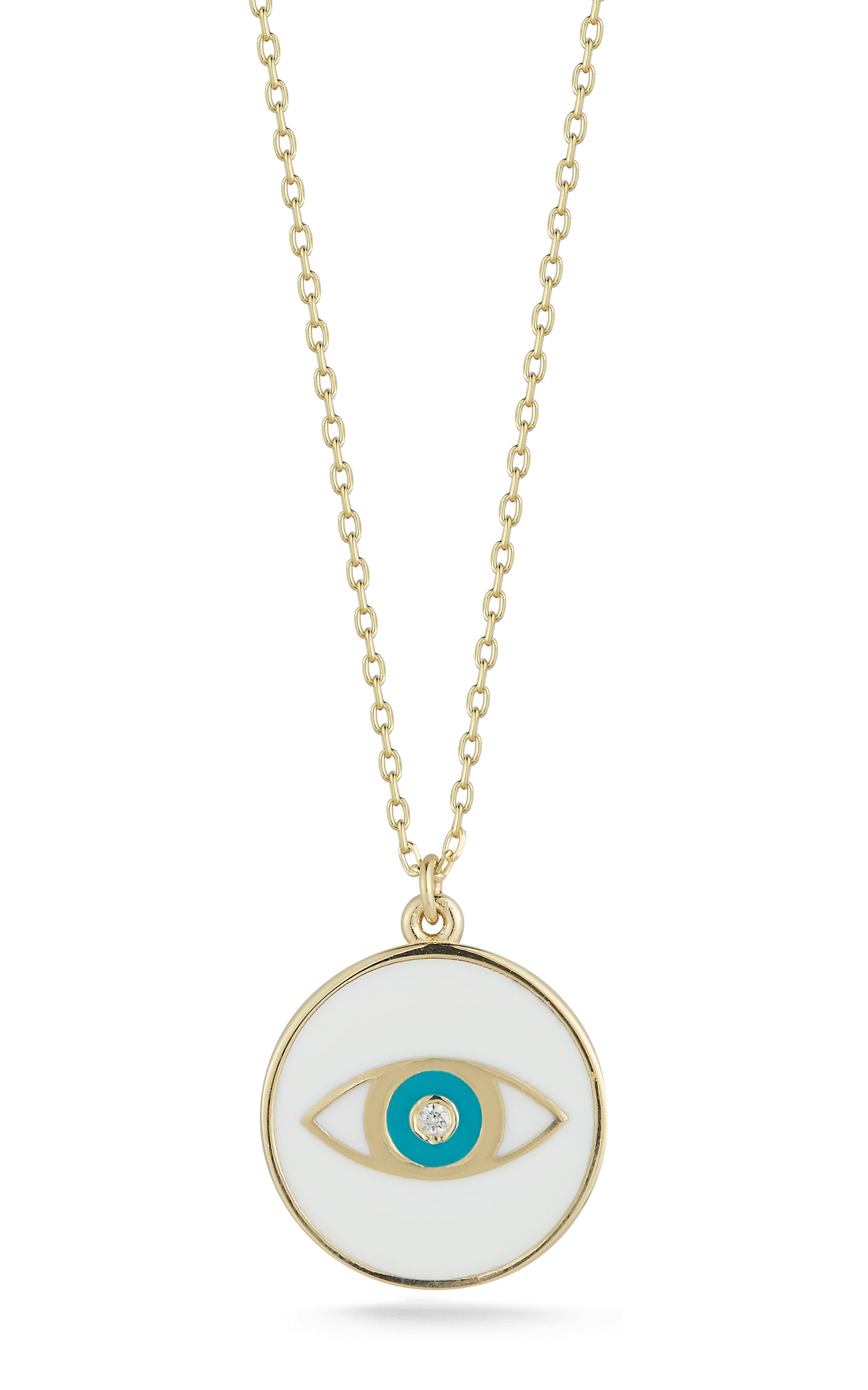 14K Gold & Diamond Evil Eye Necklace