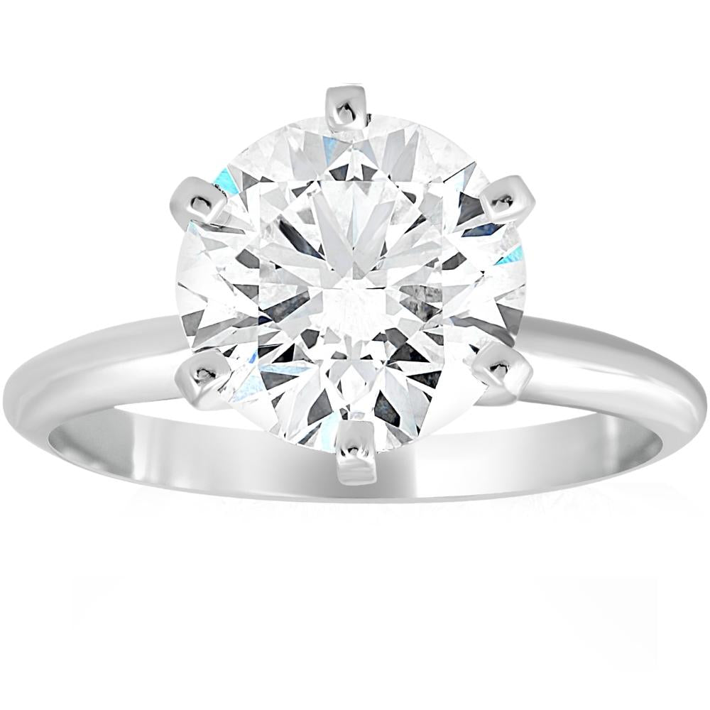 H/SI1 3 Ct Diamond Solitaire Platinum Engagement Ring Lab Grown