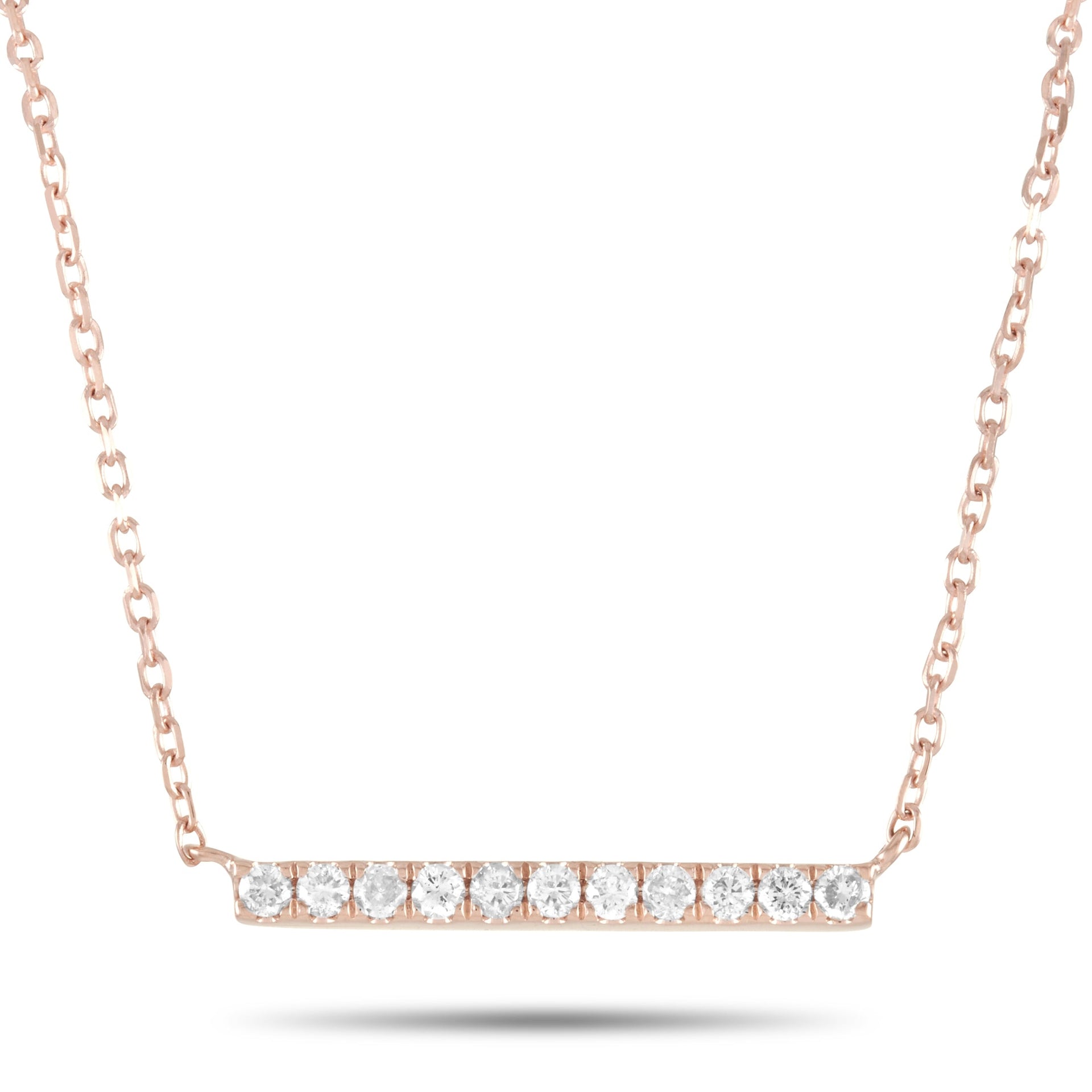 14K Rose Gold 0.10 ct Diamond Pendant Necklace