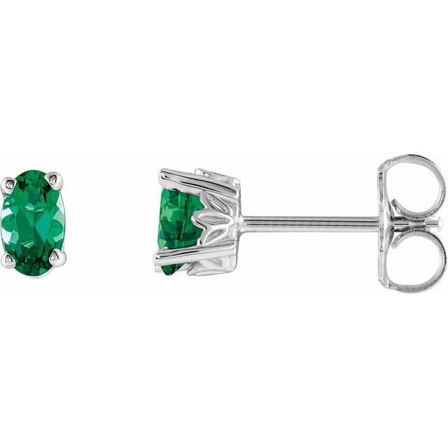 Emerald-Cut Lab-grown Diamond Earrings in 14K White Gold
