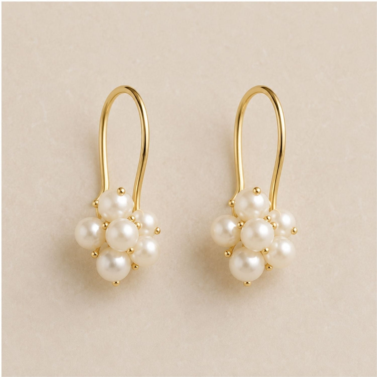Aurora Pearl Cluster Hook Earrings