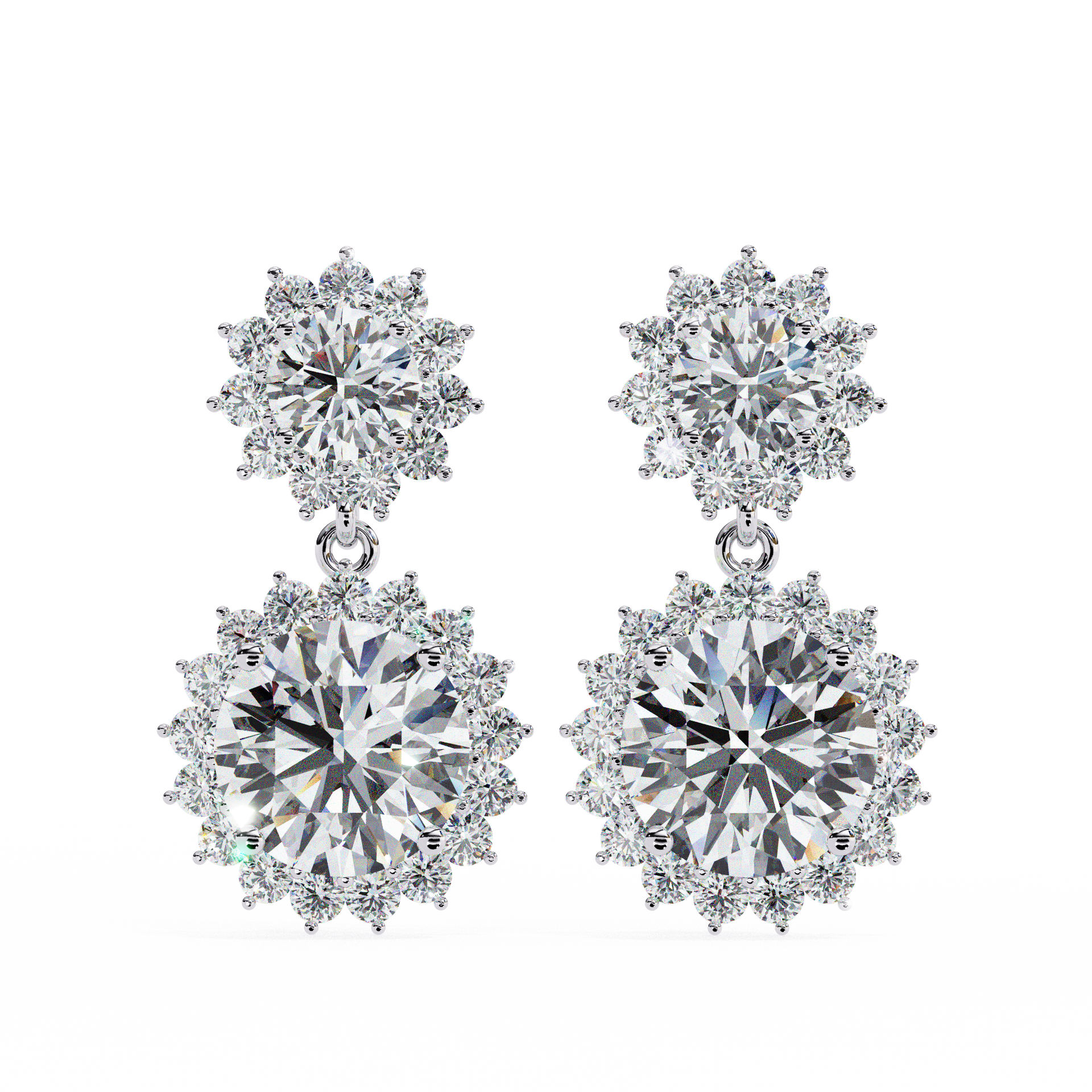 Round-Cut Lab-grown Diamond Drop Earrings in 10K White Gold