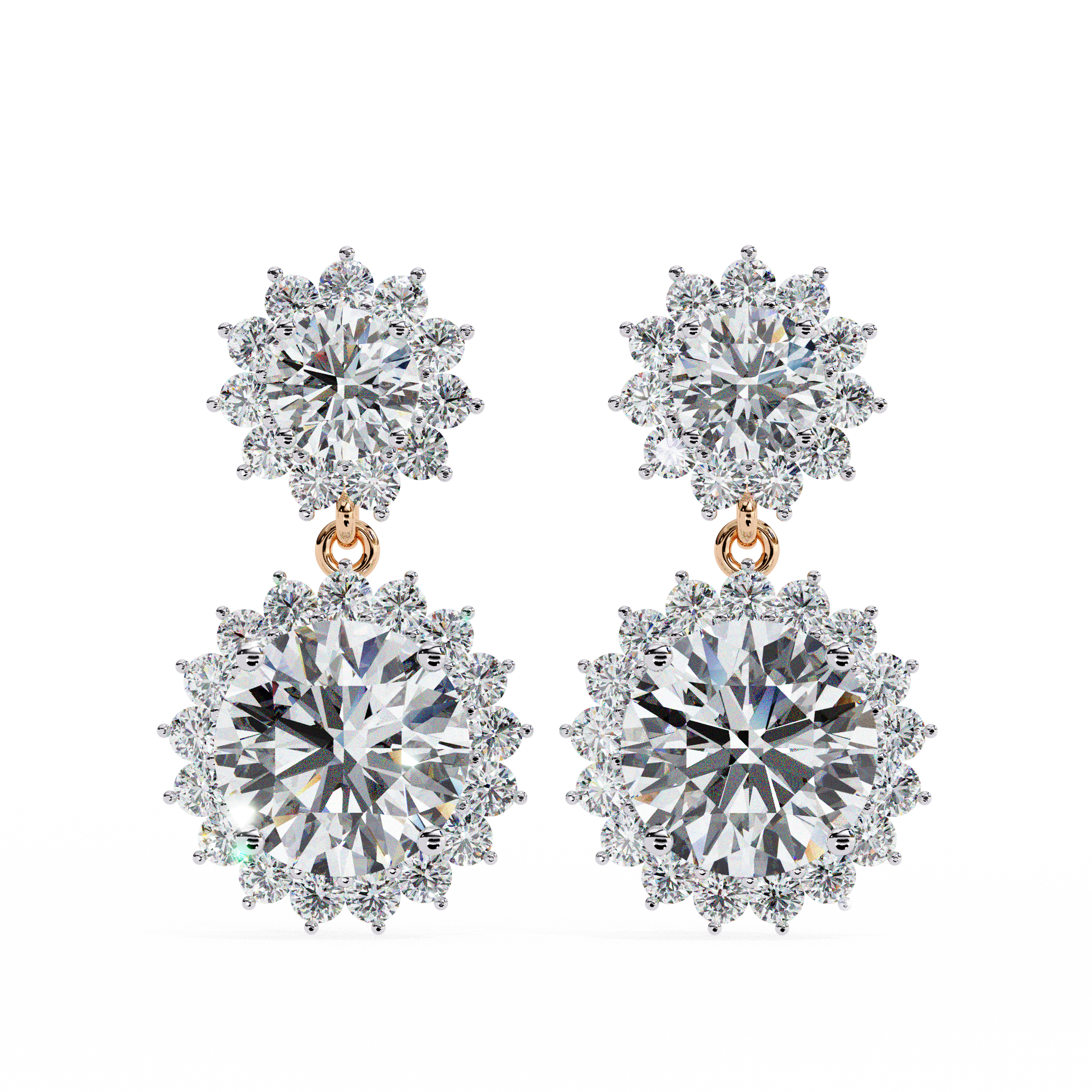 Round-Cut Lab-grown Diamond Drop Earrings in 10K White Gold