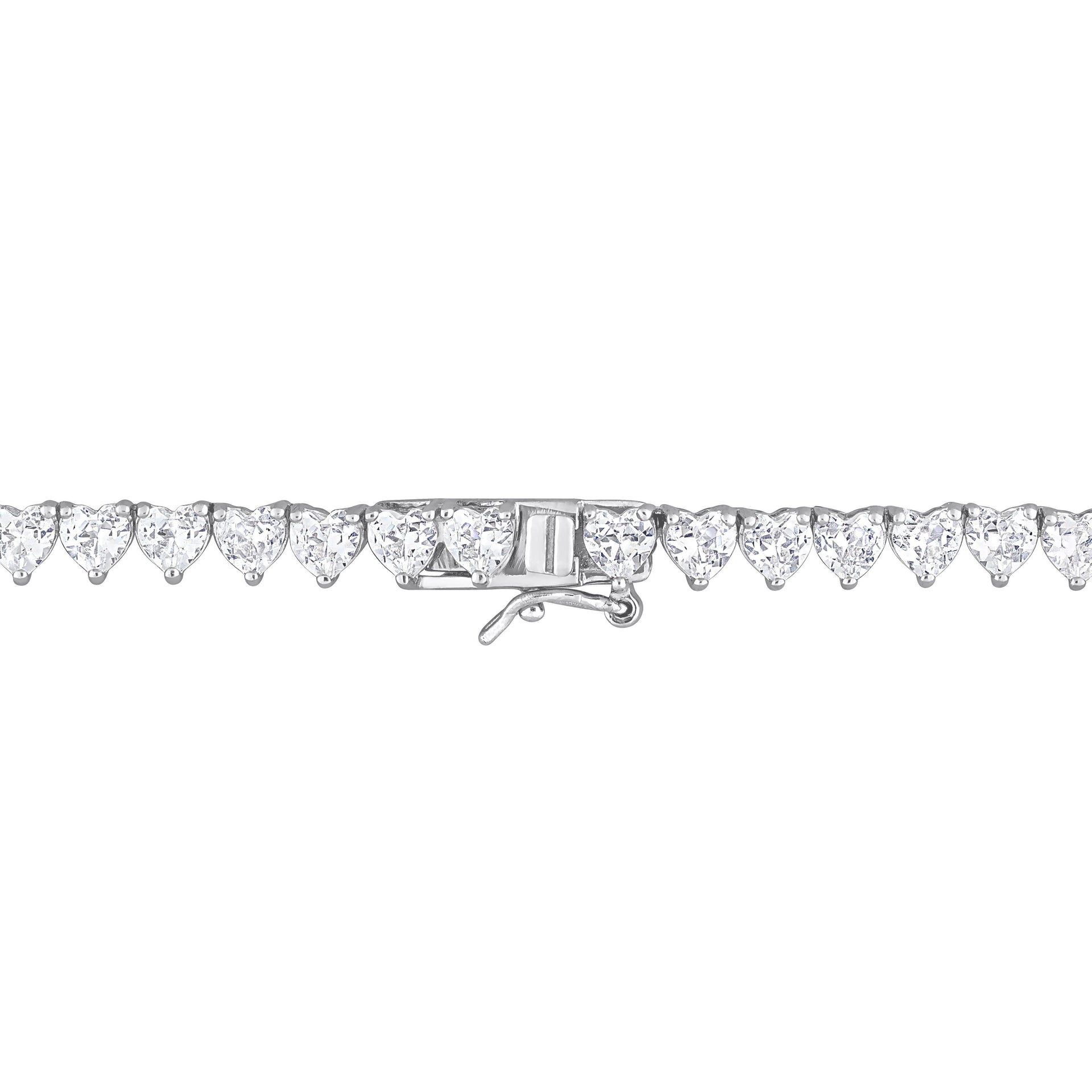 31 1/2 CT TGW Created White Sapphire Tennis Necklace in Sterling Silver