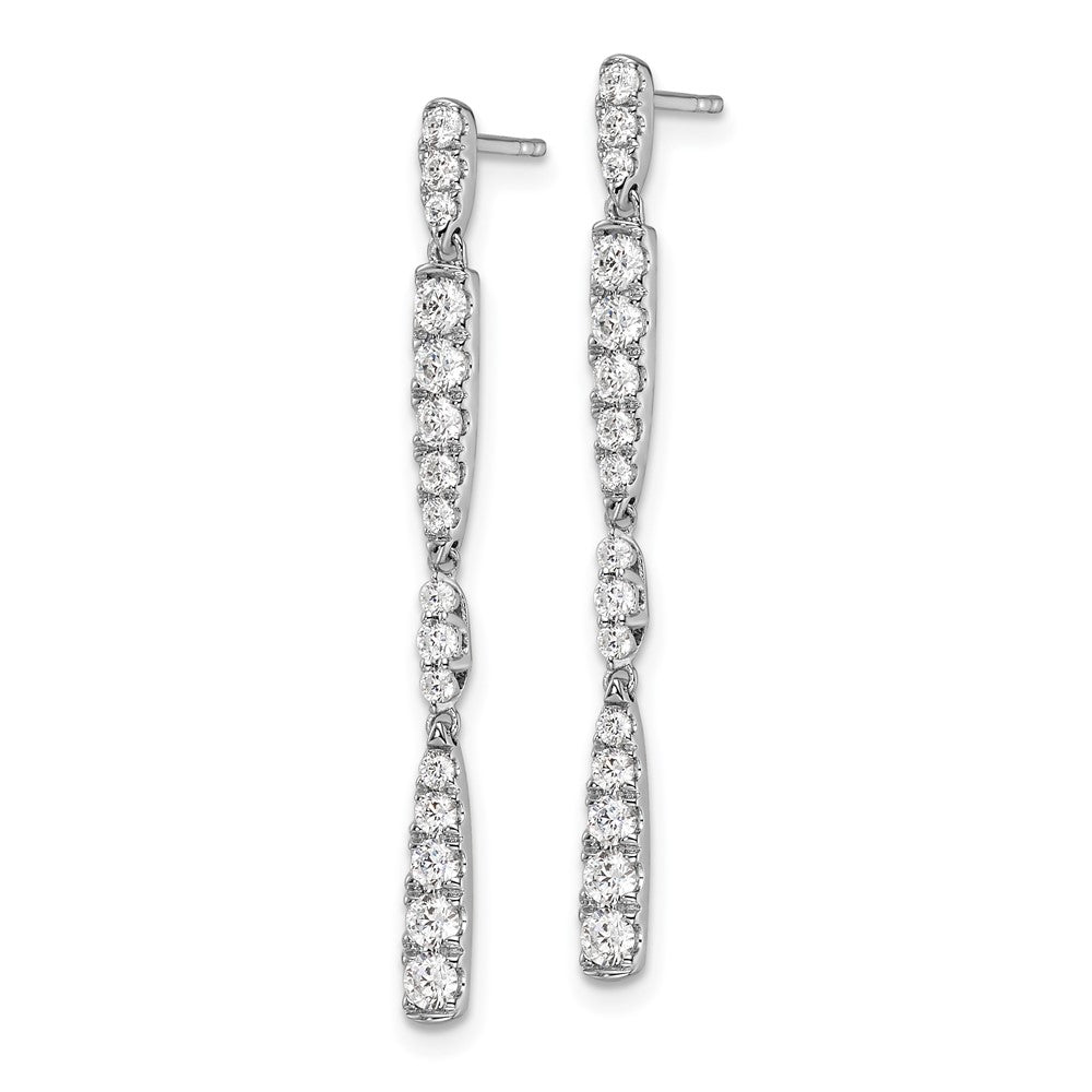 14K White Gold 1 CT Lab Grown Diamond Dangle Earrings VS Clarity G-H Color