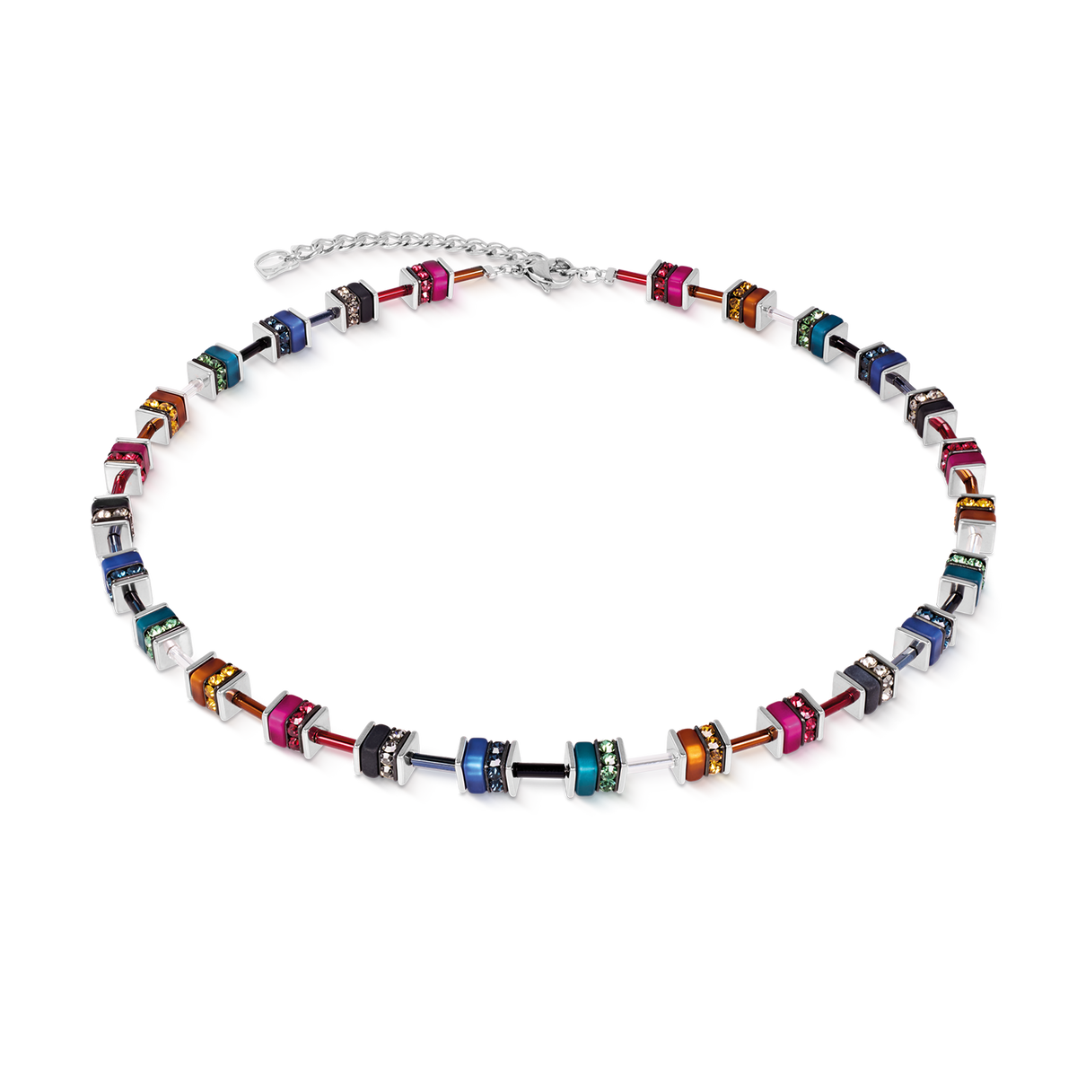 GeoCUBE® Necklace classic Polaris & Rhinestone multicolour Winter