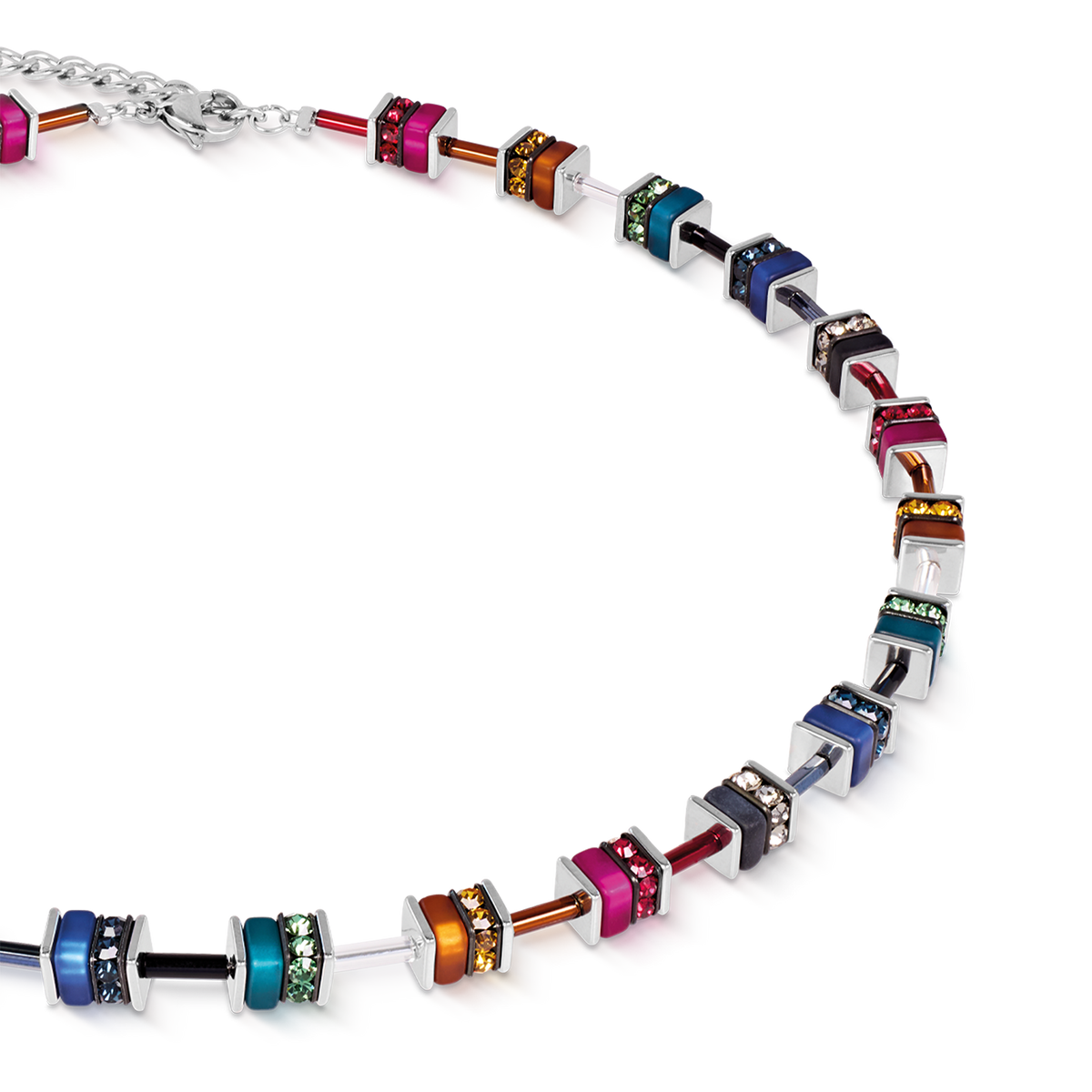 GeoCUBE® Necklace classic Polaris & Rhinestone multicolour Winter
