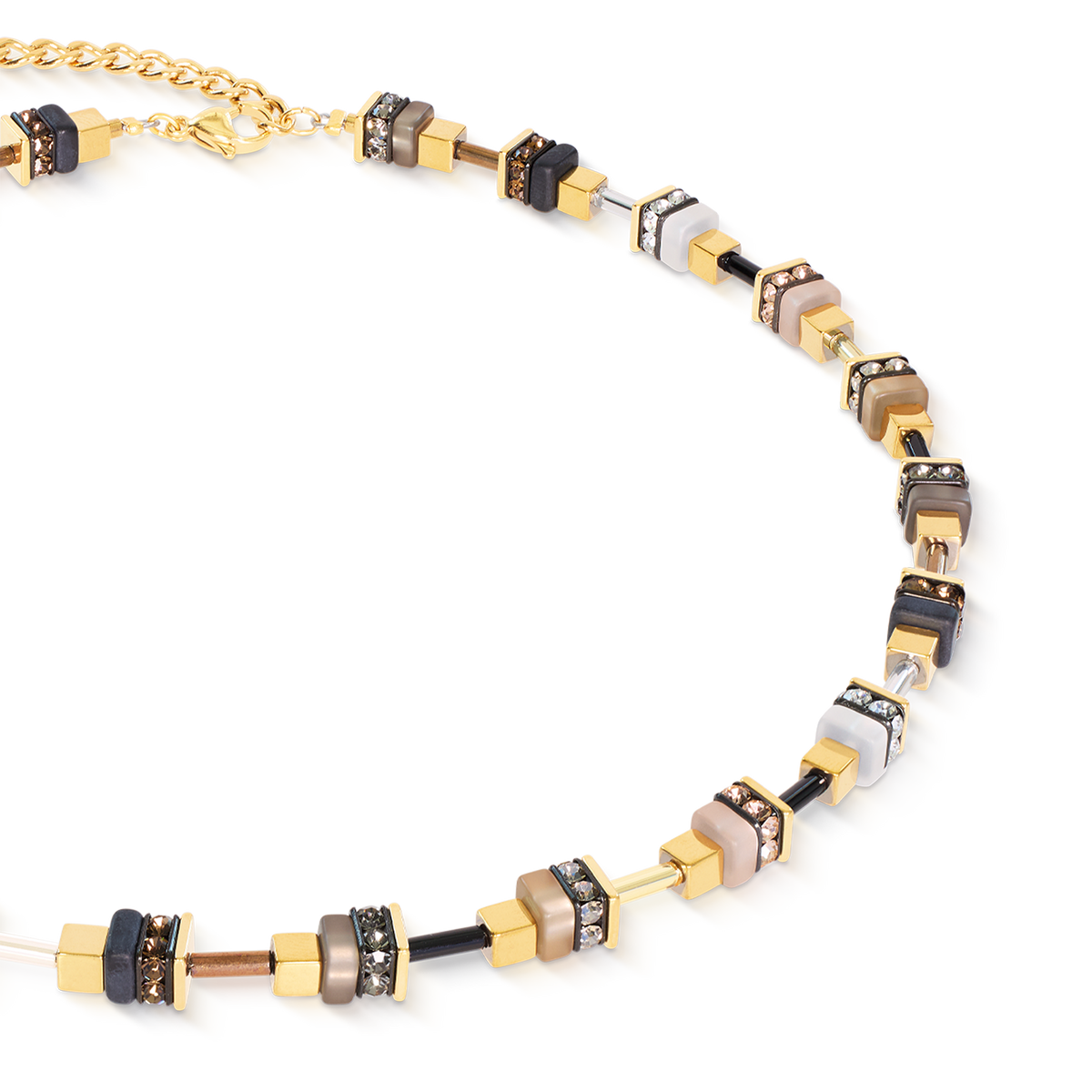 Necklace Urban Nature Cube beige-gold