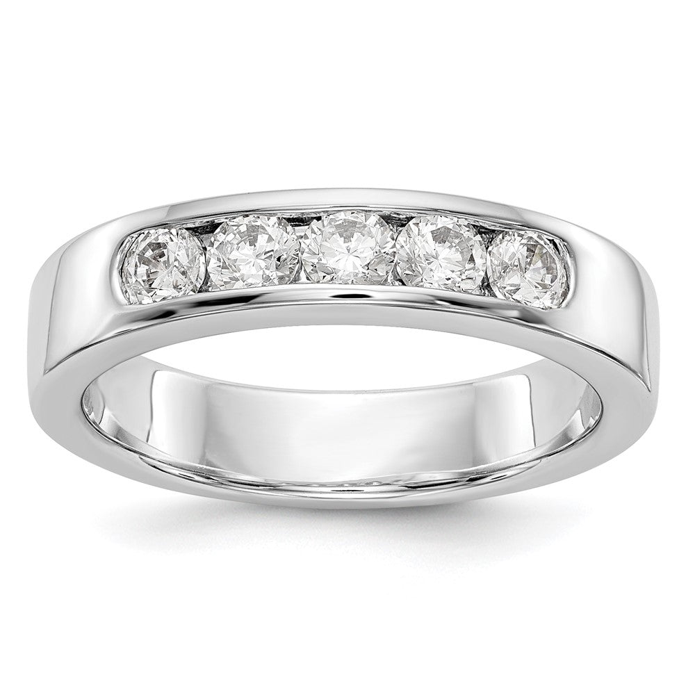 14k White Gold Lab Grown Diamond Wedding Band Ring 5/8ct Clarity- VS Color- D-E