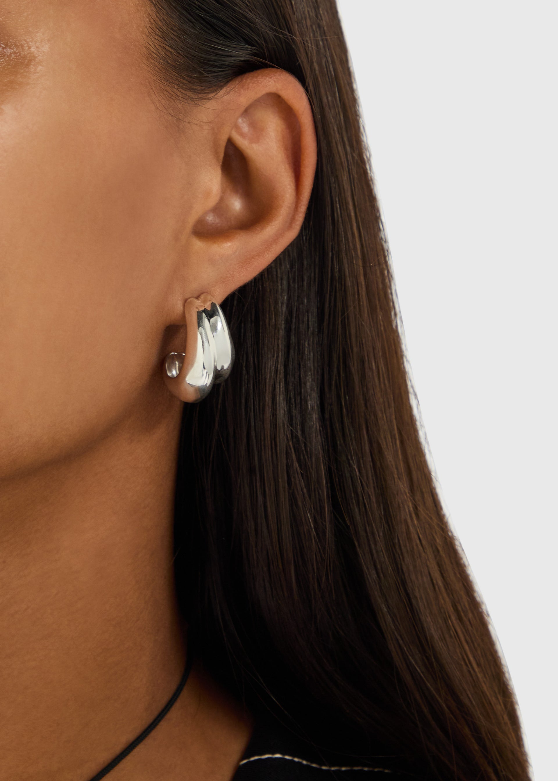 Mega large sterling silver hoop earrings