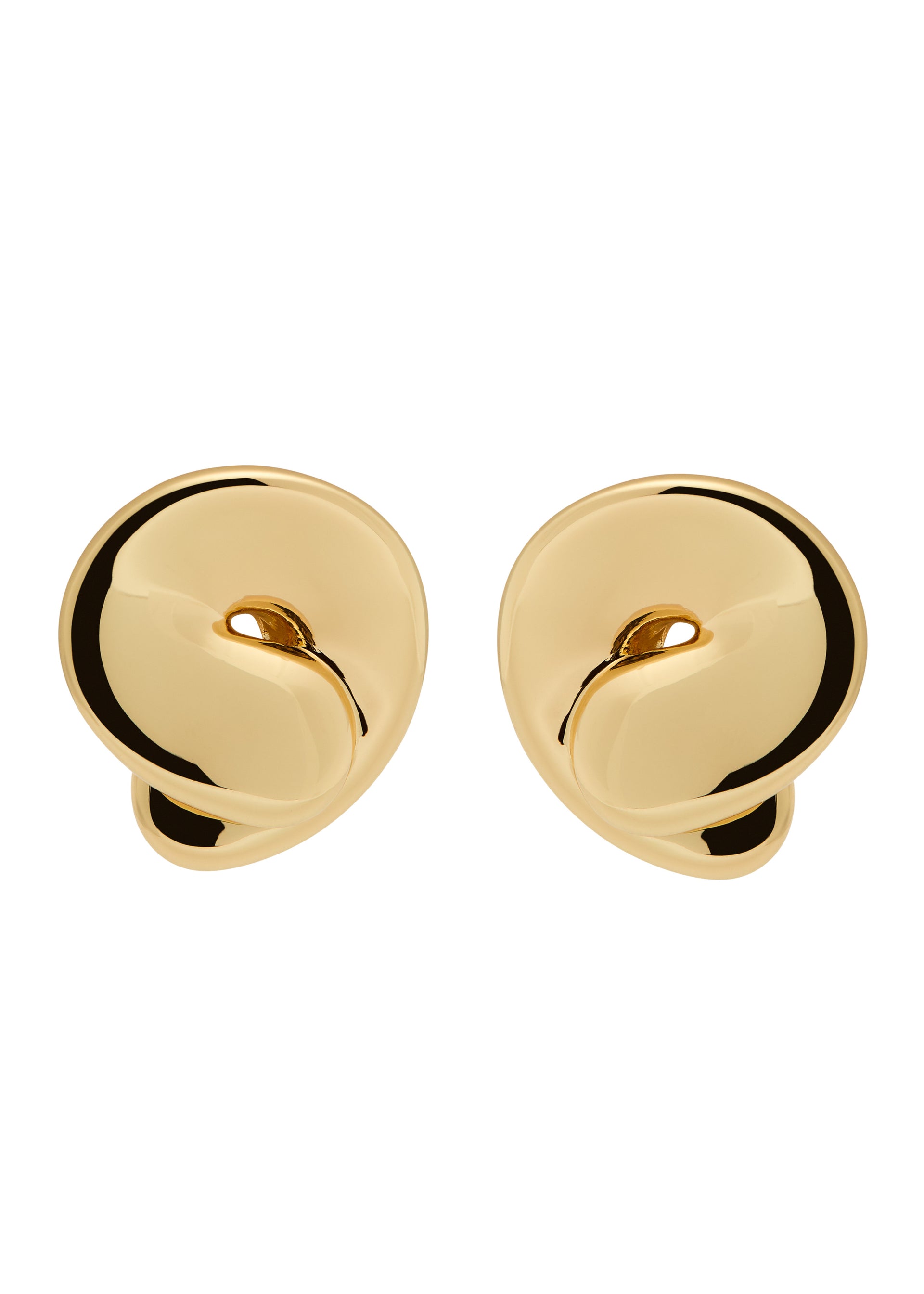 Rio Button 14kt gold-plated stud earrings