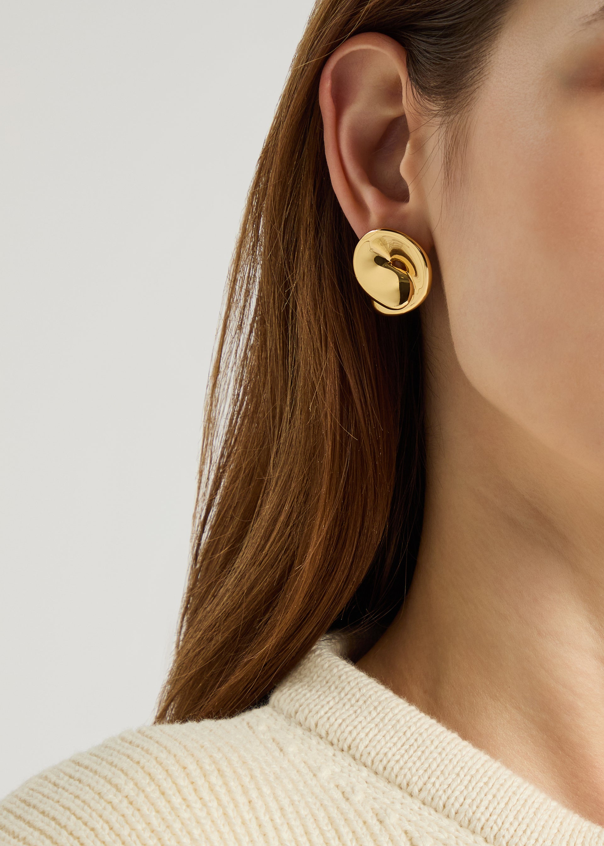 Rio Button 14kt gold-plated stud earrings