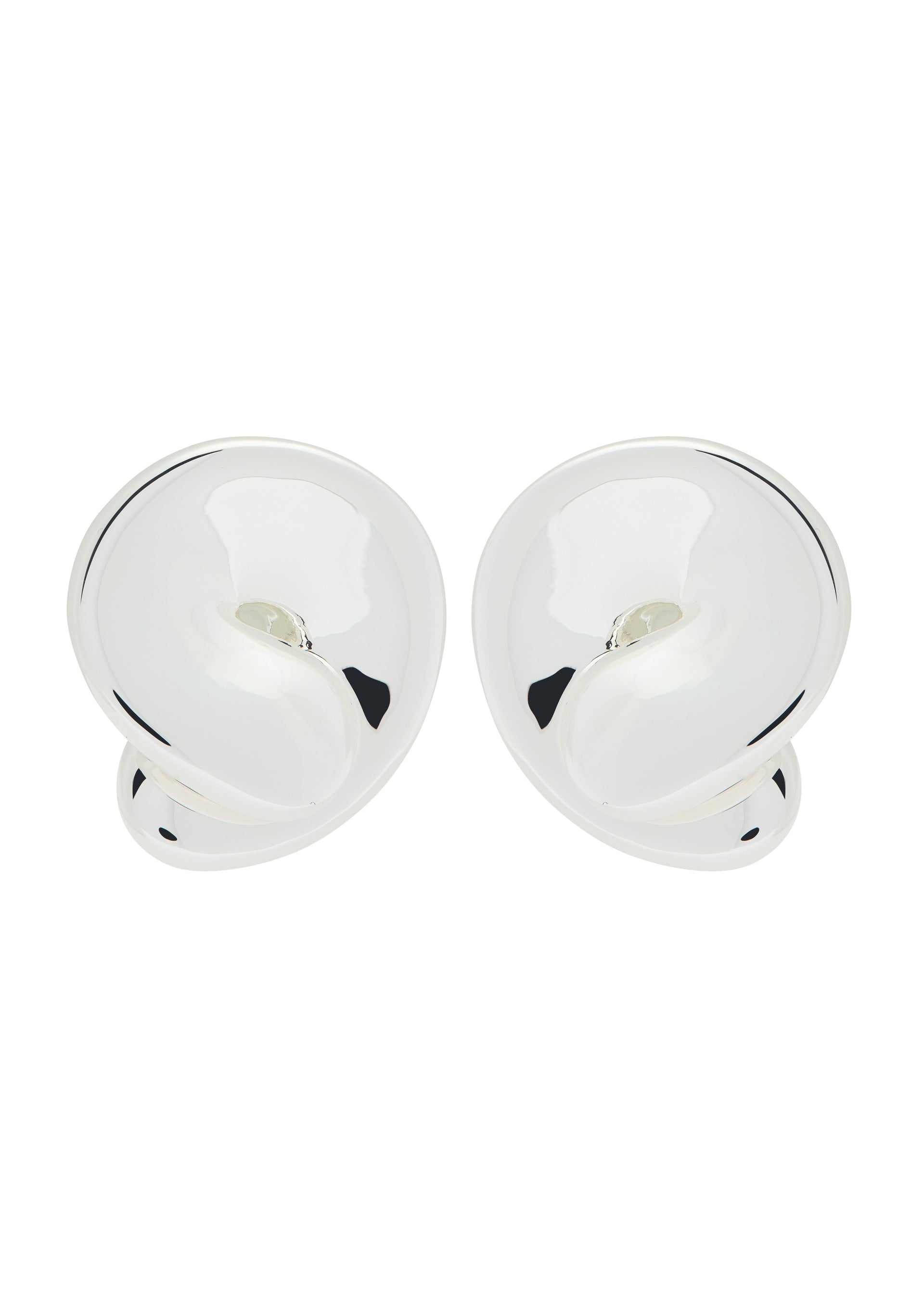Rio Button silver-plated stud earrings