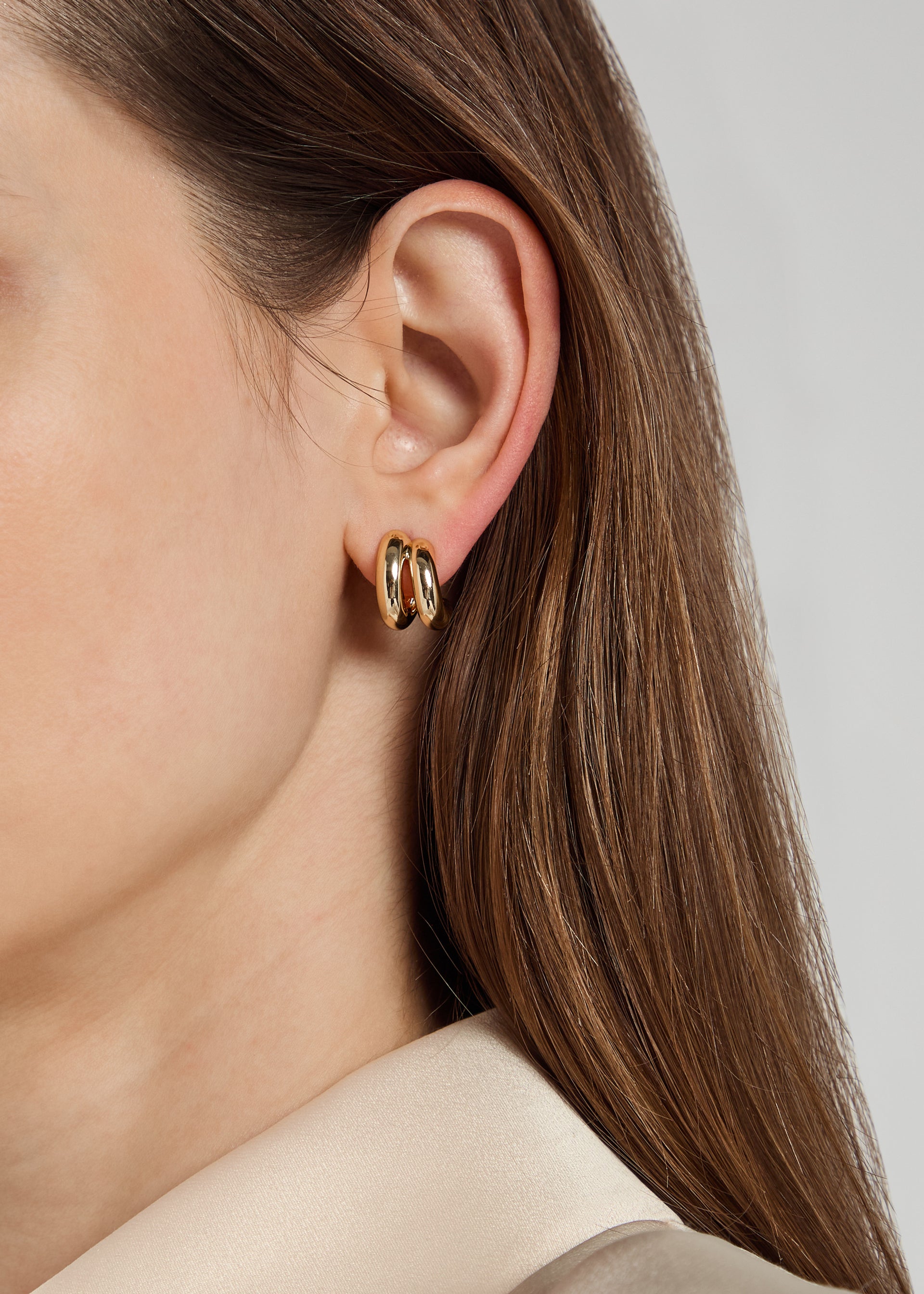 Mini Florence 14kt gold-plated hoop earrings