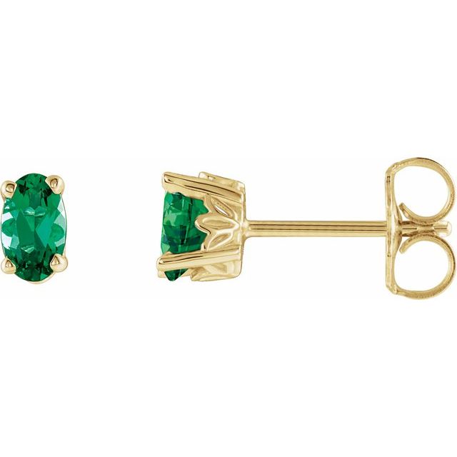 Emerald-Cut Lab-grown Diamond Earrings in 14K White Gold