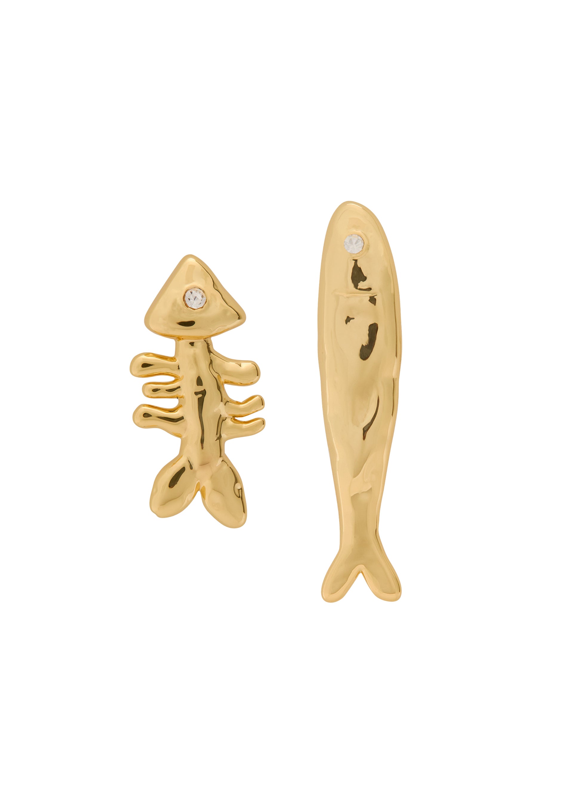 Sardine And Fishbone 18kt gold-plated drop earrings