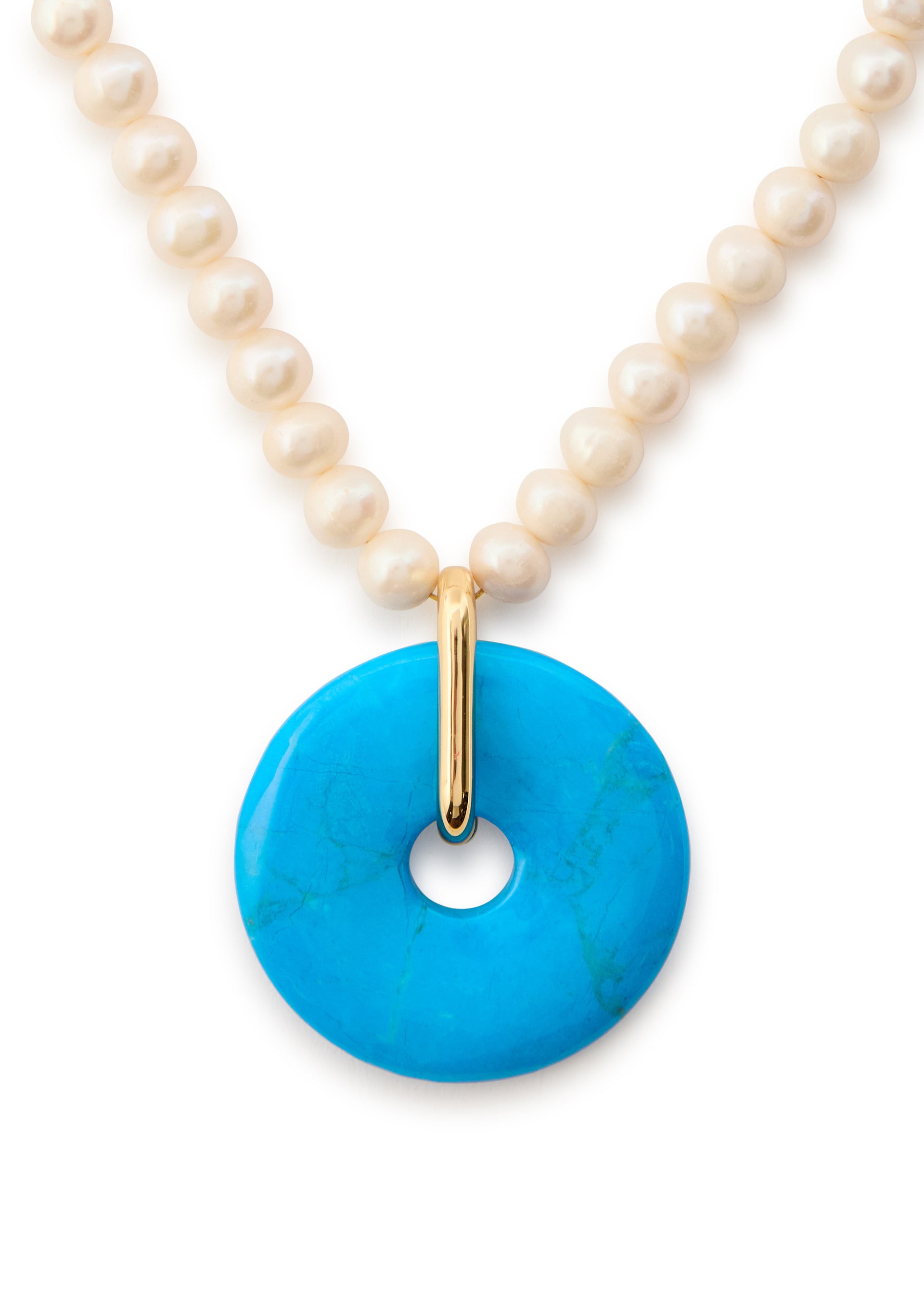 Pearl-embellished 24kt gold-plated necklace