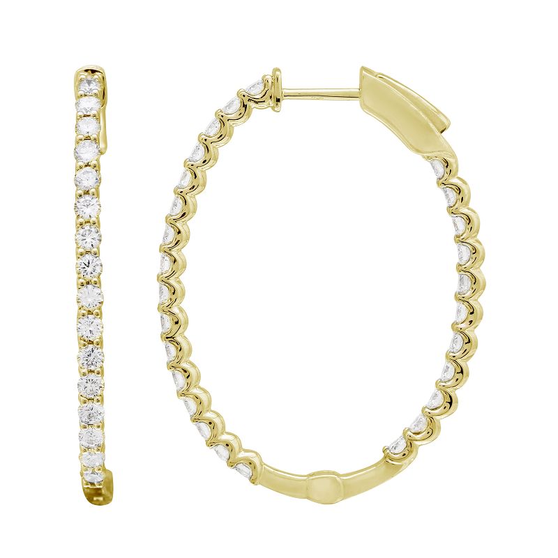 Gold Inside And Out Diamond Hoop Earrings