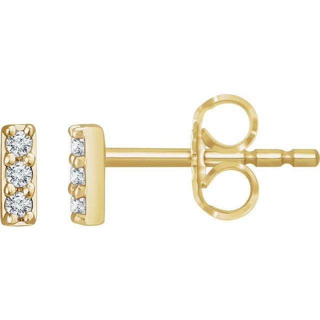0.05Ct Lab-grown Diamond Earrings in 14K Yellow Gold