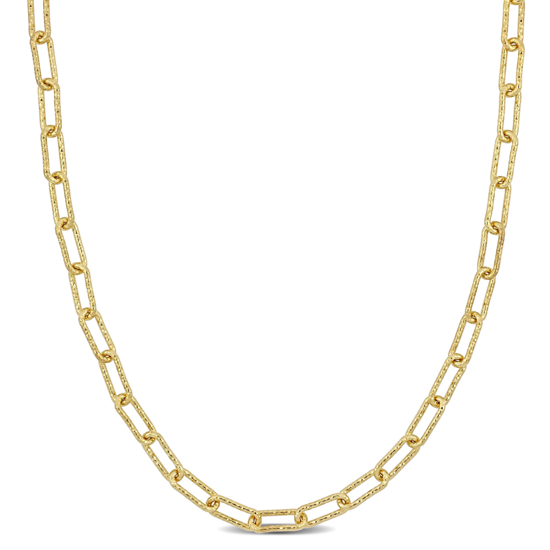 Mimi & Max 3.5mm Fancy Paperclip Chain Necklace in Yellow Plated Sterling Silver - 18 in