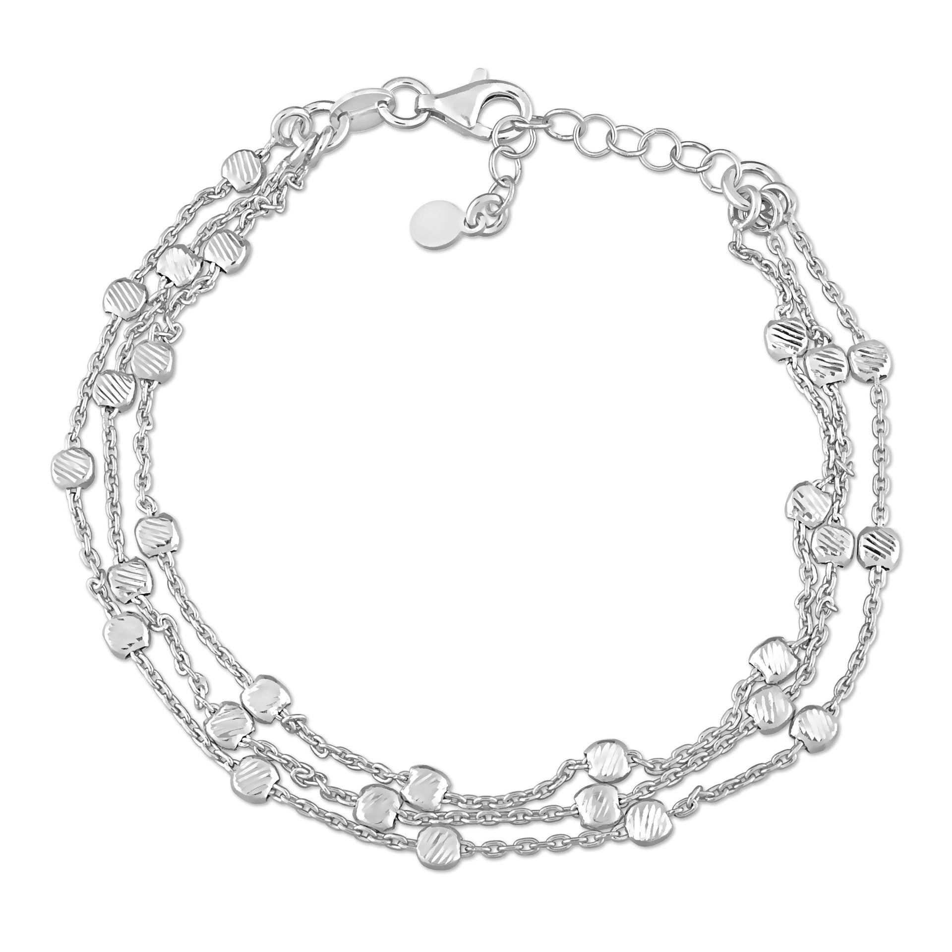 Multi-Strand Link Bracelet in Sterling Silver, 7.5 in