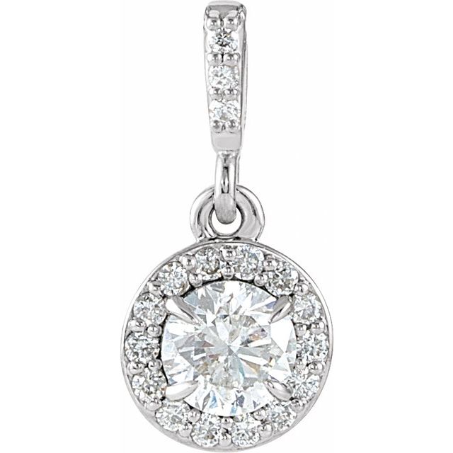 3.8Ct Lab-grown Diamond Halo Pendant in 14K White Gold
