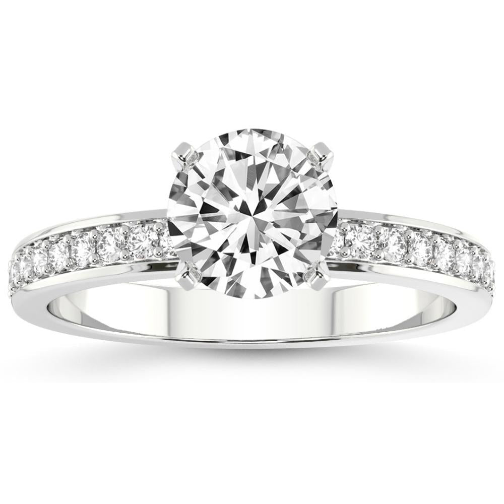 H/VS 2 1/4 ct Lab Grown Diamond Engagement Ring in White, Yellow, or Rose Gold