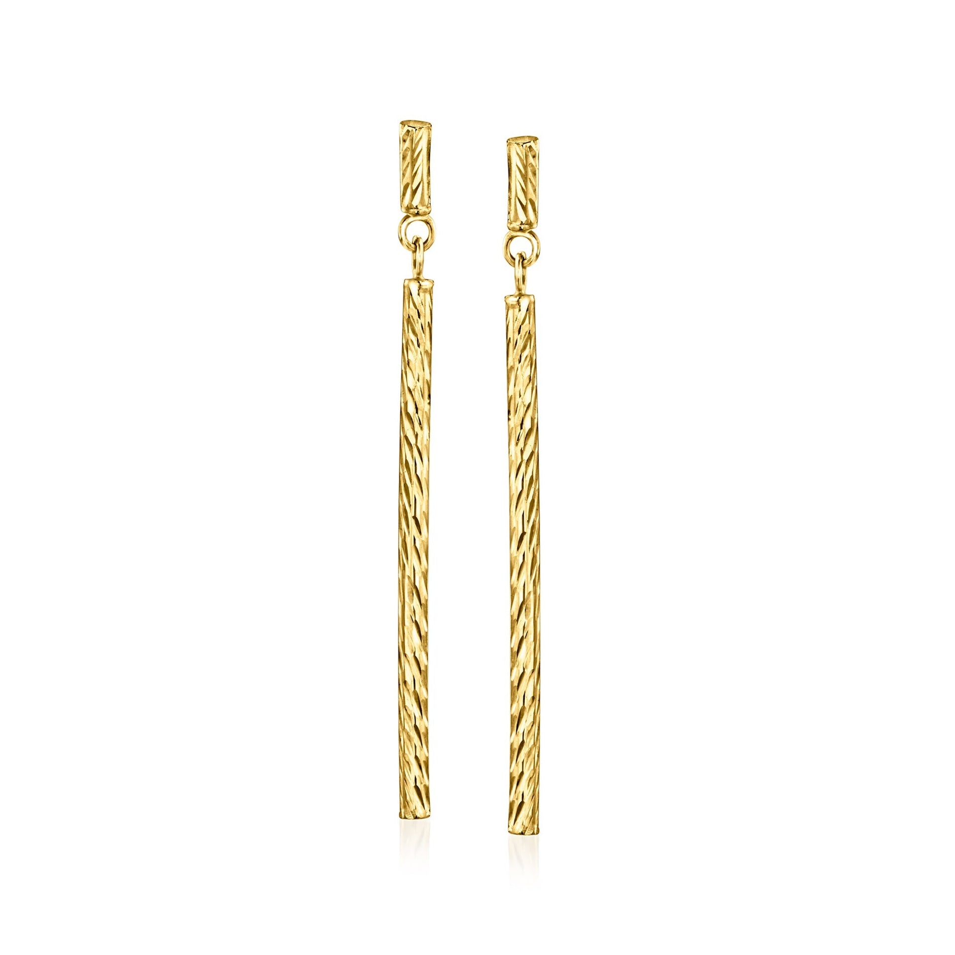 Canaria Fine Jewelry Italian 10kt Yellow Gold Linear Bar Drop Earrings