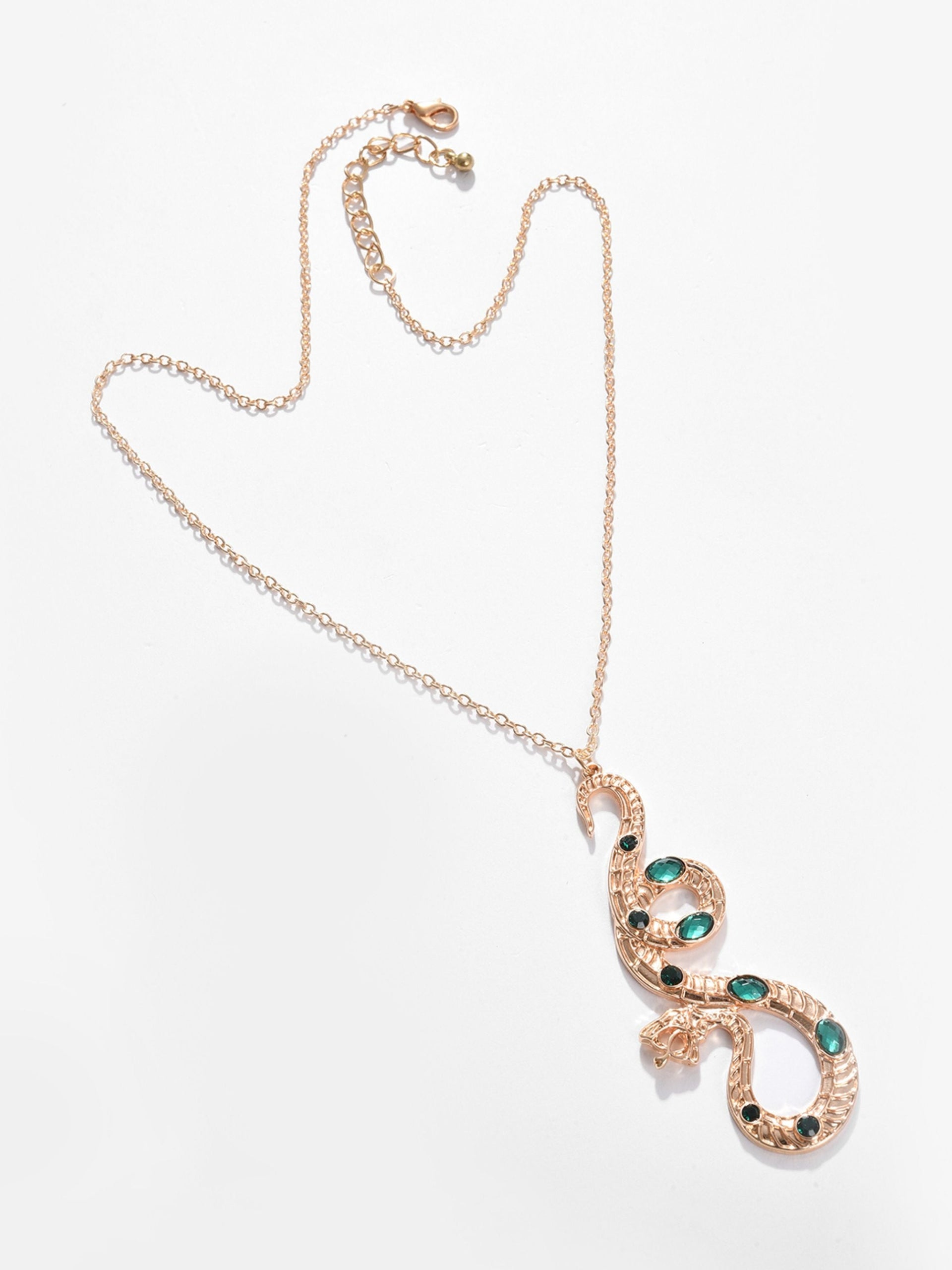 Gold-toned Green Gold-plated Necklace