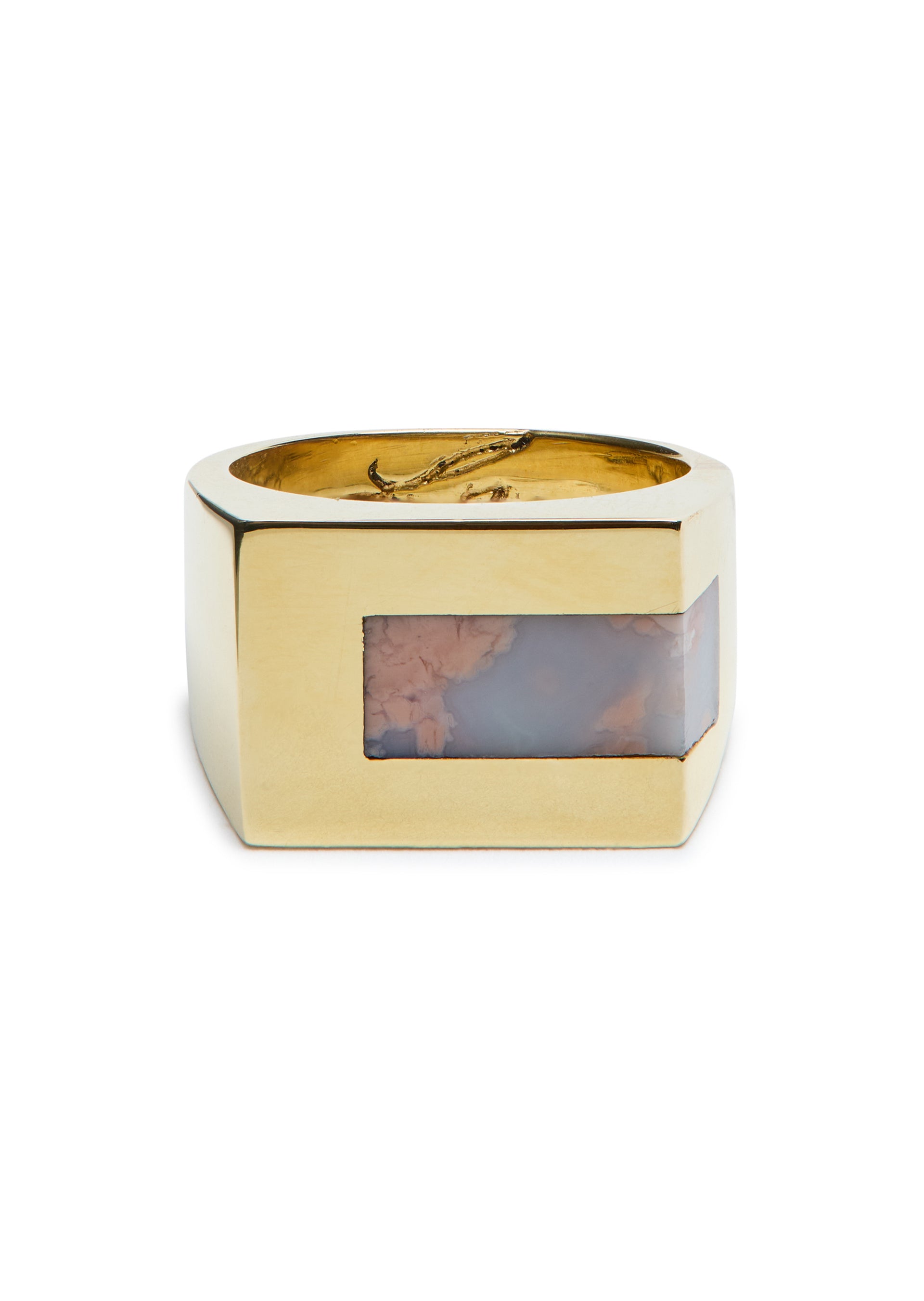 Stone-embellished brass ring