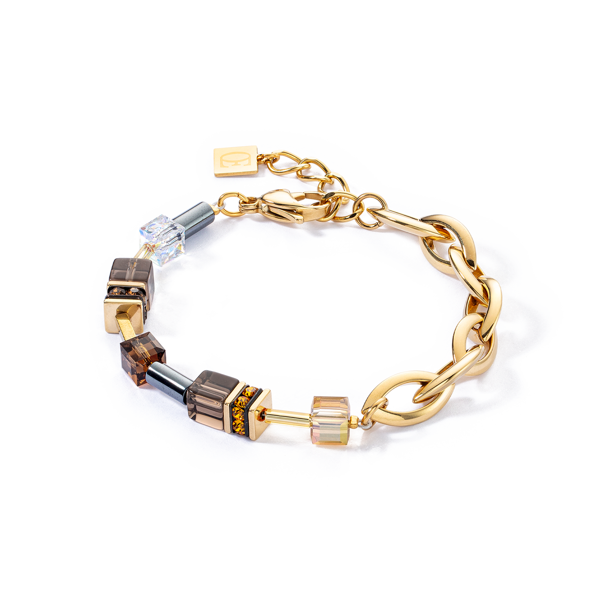 GeoCUBE® Chunky Chain bracelet gold-brown