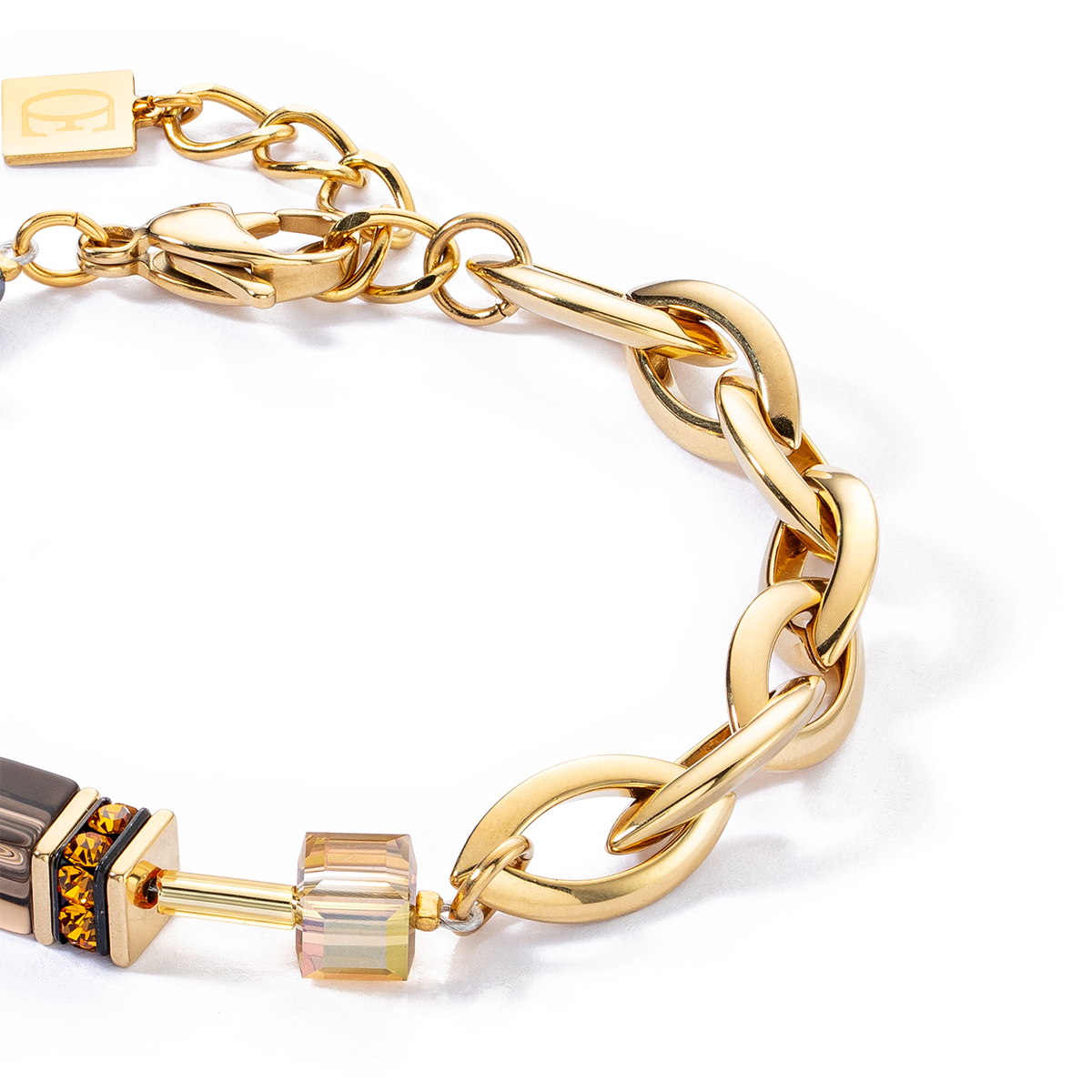 GeoCUBE® Chunky Chain bracelet gold-brown