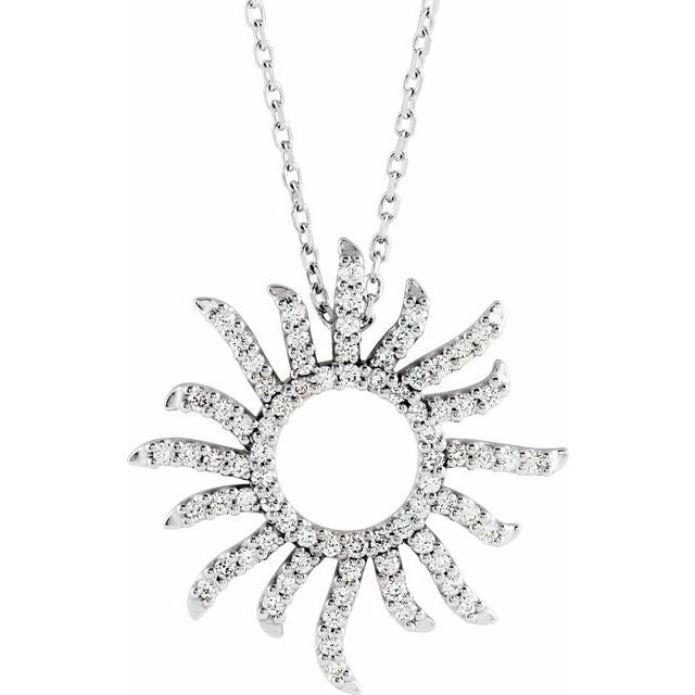 1.3Ct Natural Diamond Necklace in 14K White Gold