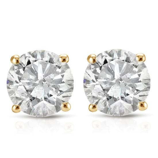 3/4Ct Natural Diamond Studs Available in 14K White And Yellow Gold Setting
