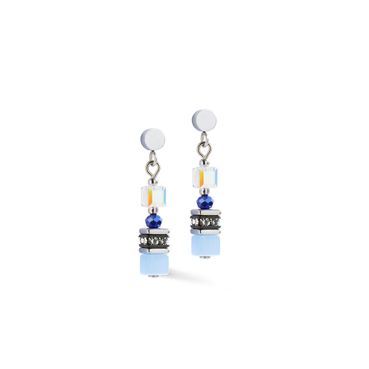 Earrings Mini Cubes blue