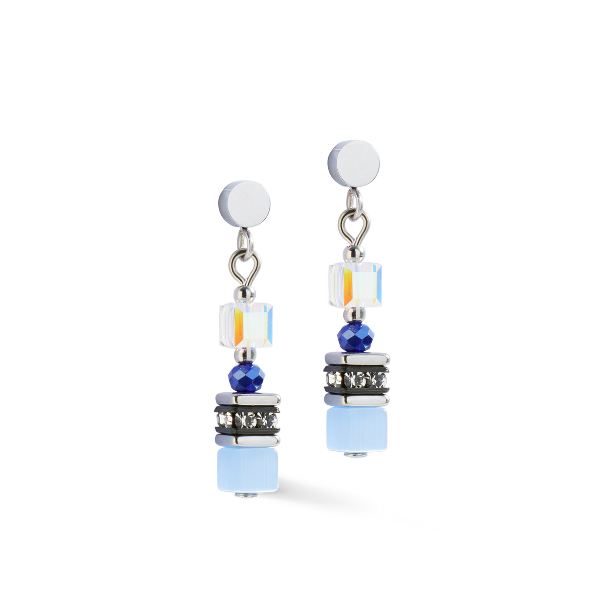 Earrings Mini Cubes blue