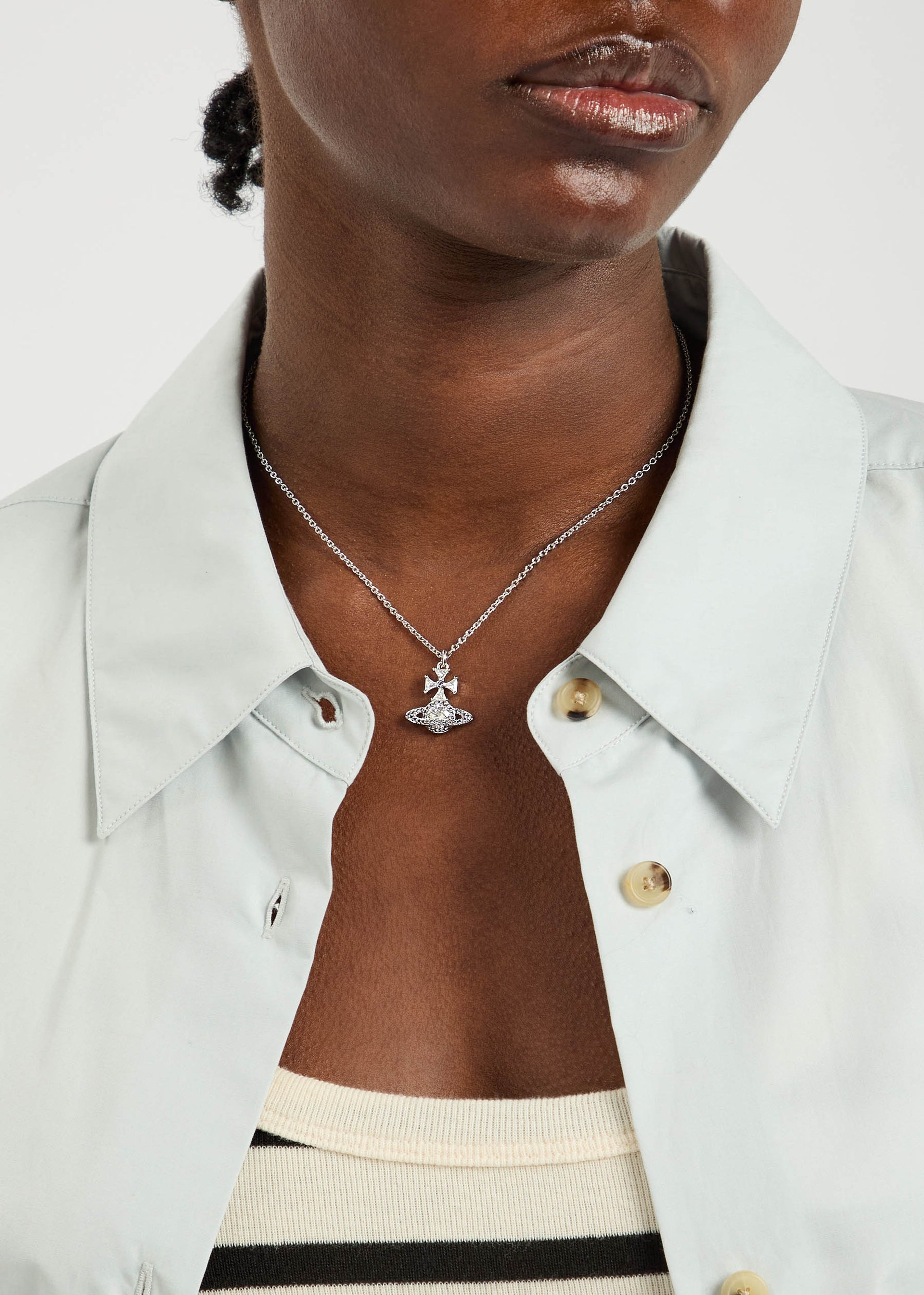 Mila orb pavé necklace