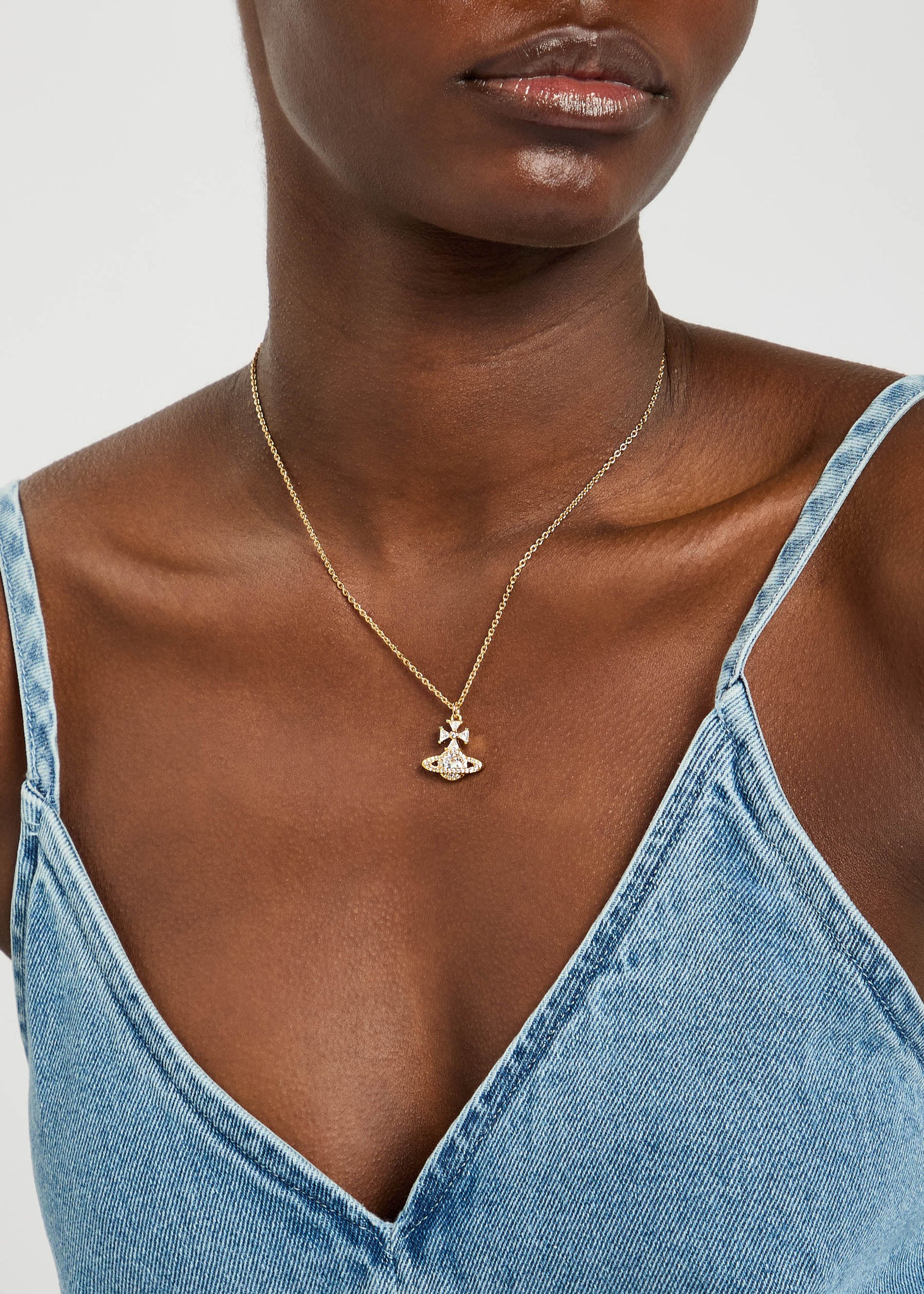 Mila orb pavé necklace